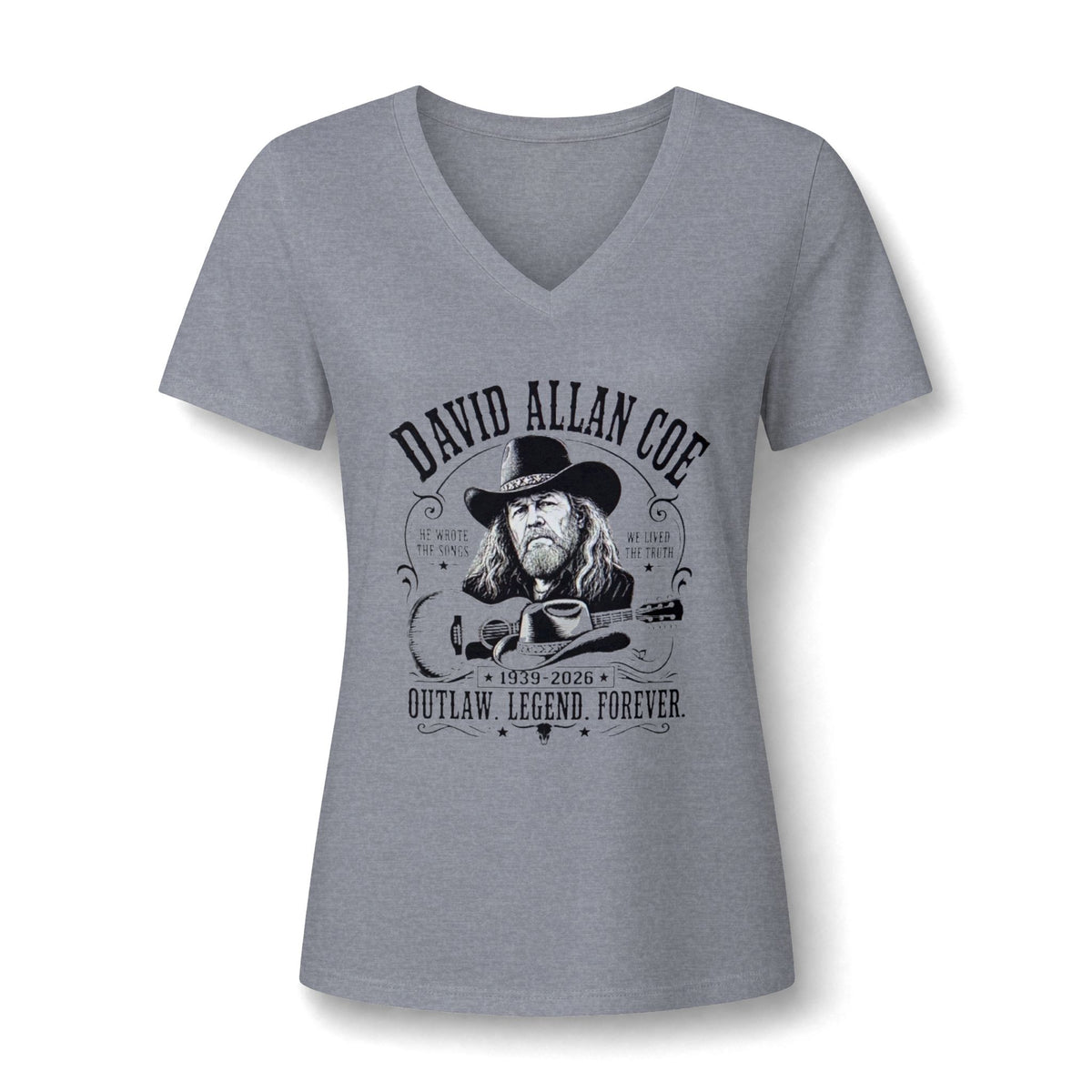 Outlaw Legend V-Neck Tee — "Outlaw, Legend, Forever" Memorial Graphic