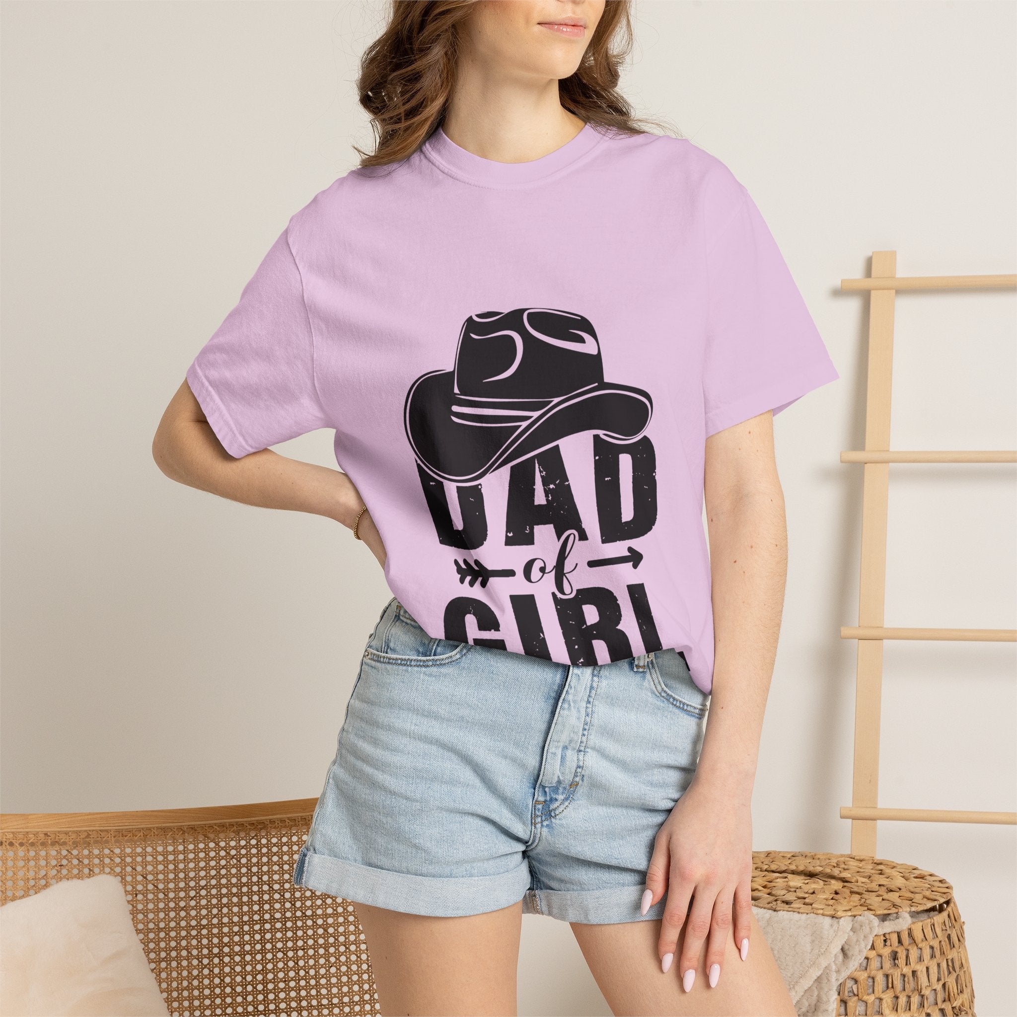 Dad of Girl T-Shirt — Cowboy Hat Father of Daughter Tee