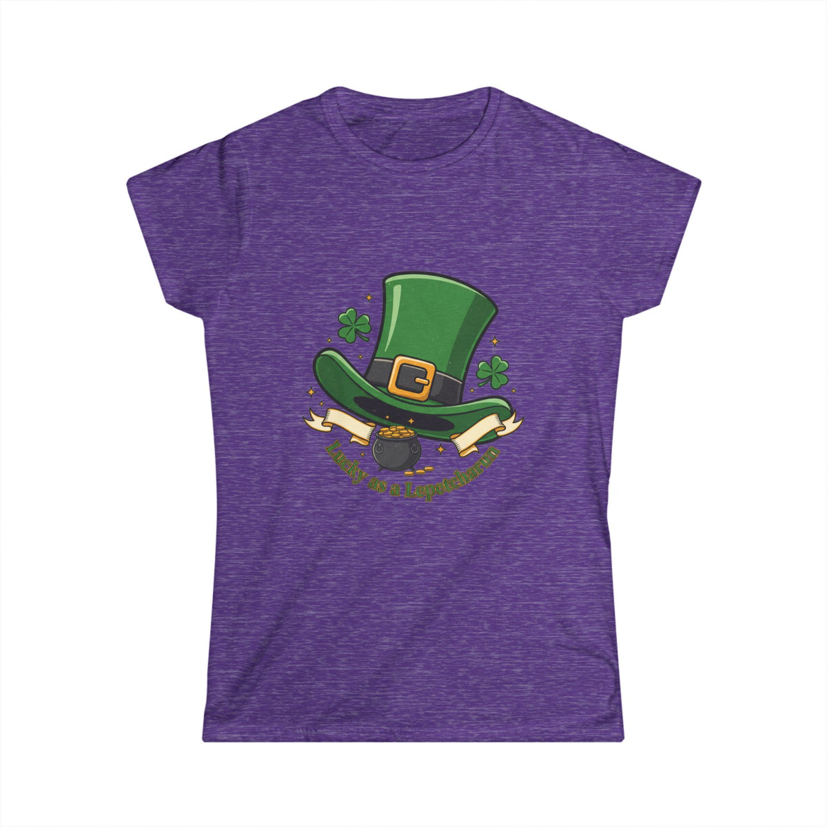 St. Patrick's Day Women's Tee — 'Lucky as a Leprechaun' Shamrock Hat Design