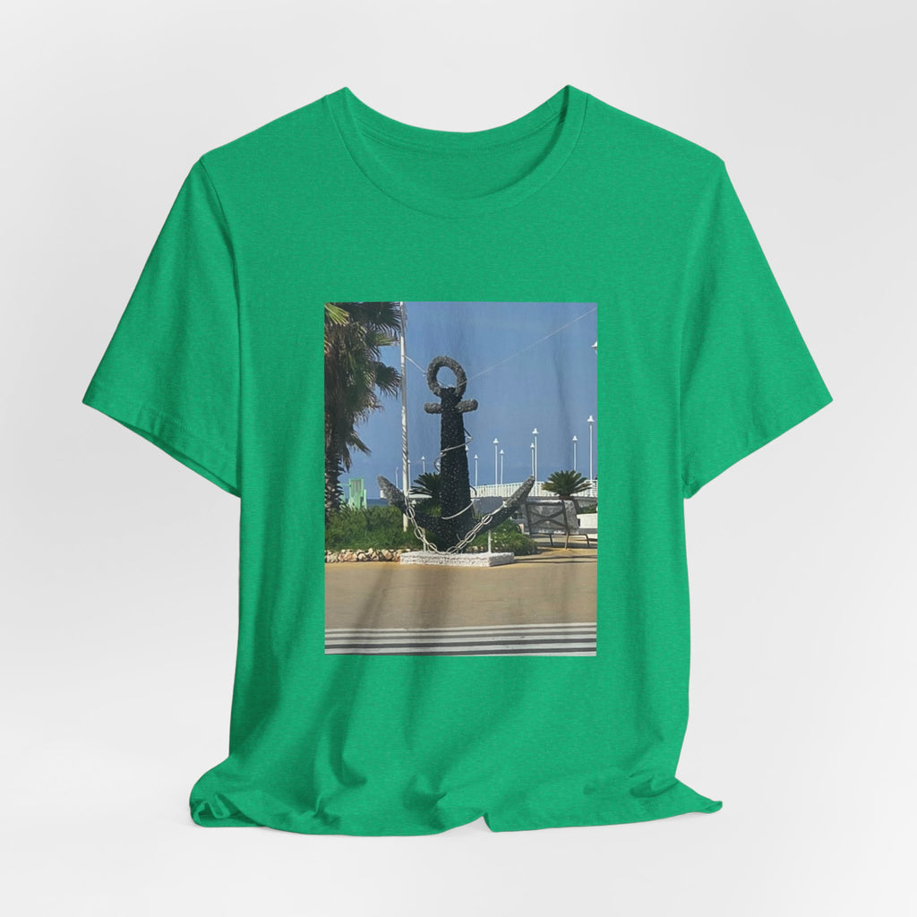 Anchor Statue Photo Tee — Coastal Nautical T-Shirt