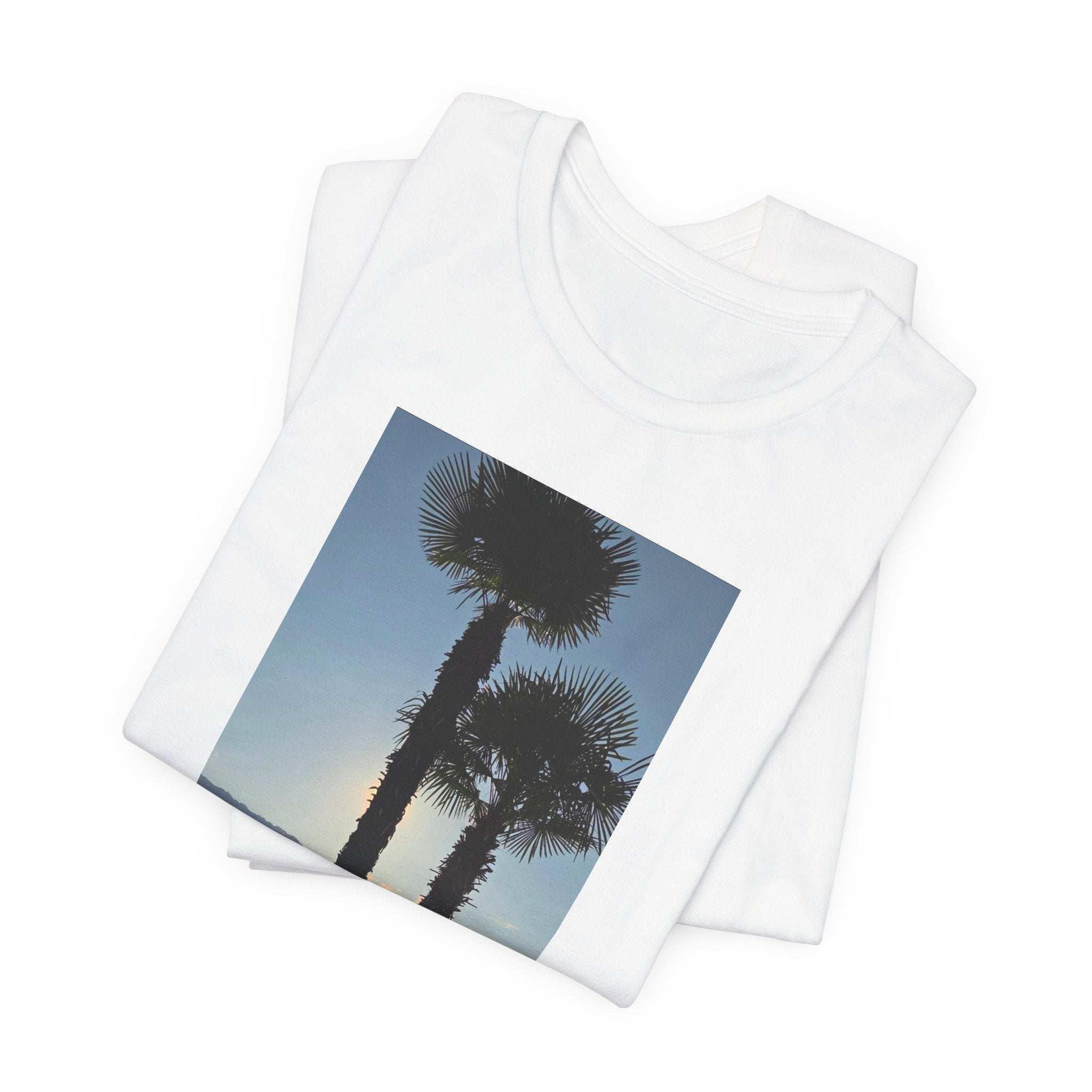 Palm Trees Sunset T‑Shirt — Coastal Photo Tee