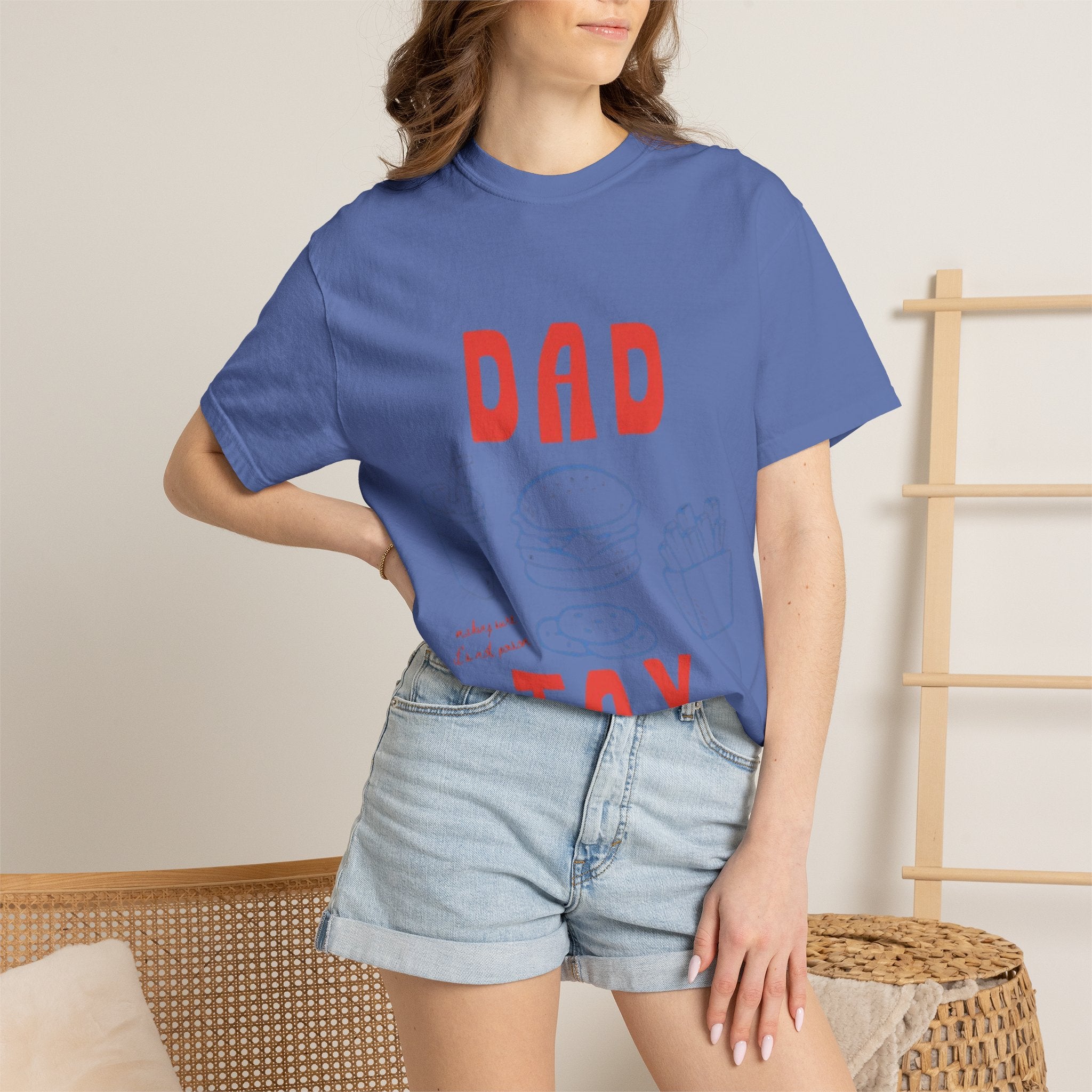 Dad Tax T-Shirt — Funny Father’s Day Tee with Burger, Fries & Drink Graphic