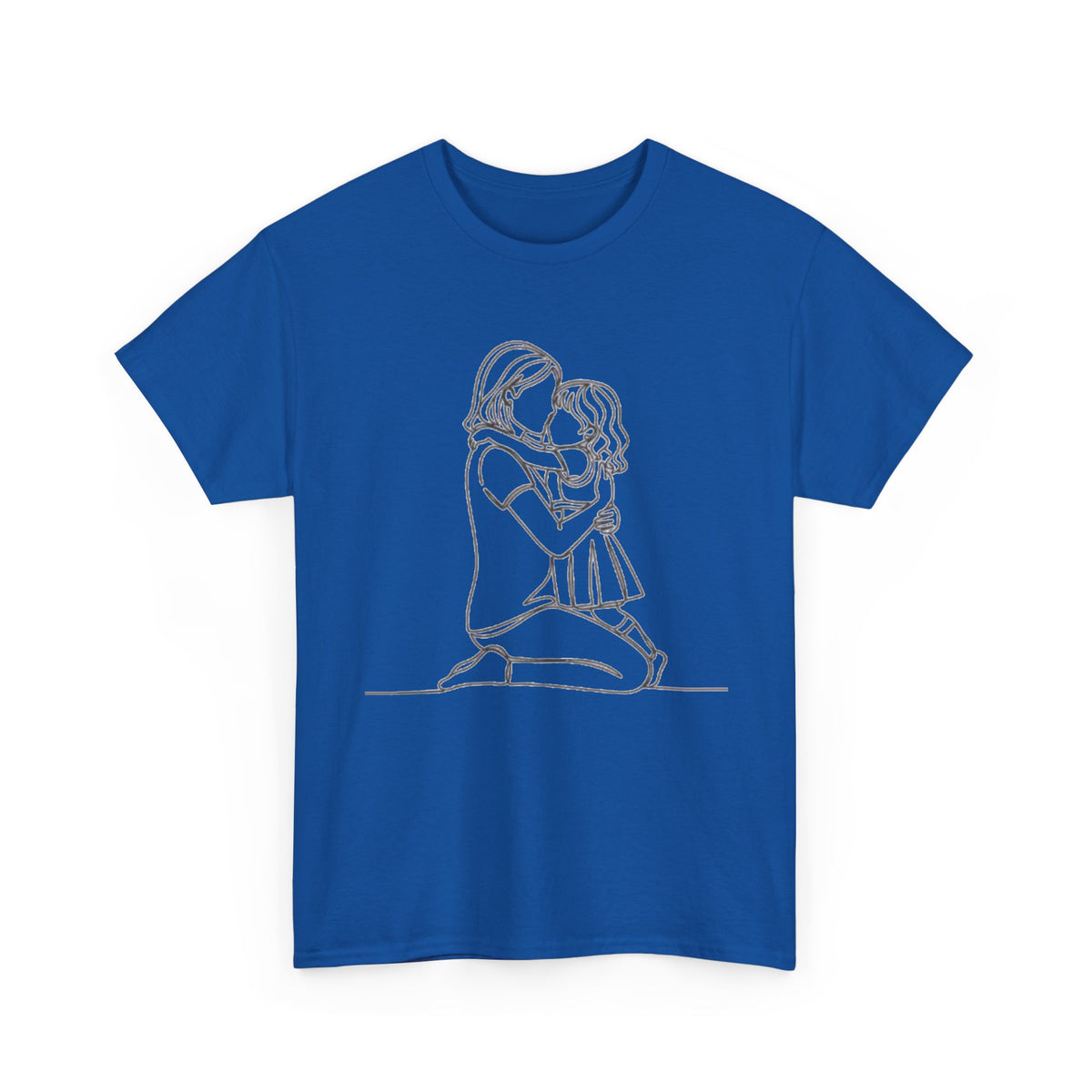 Mother and Daughter Line Art Tee — Minimalist Family Love Shirt