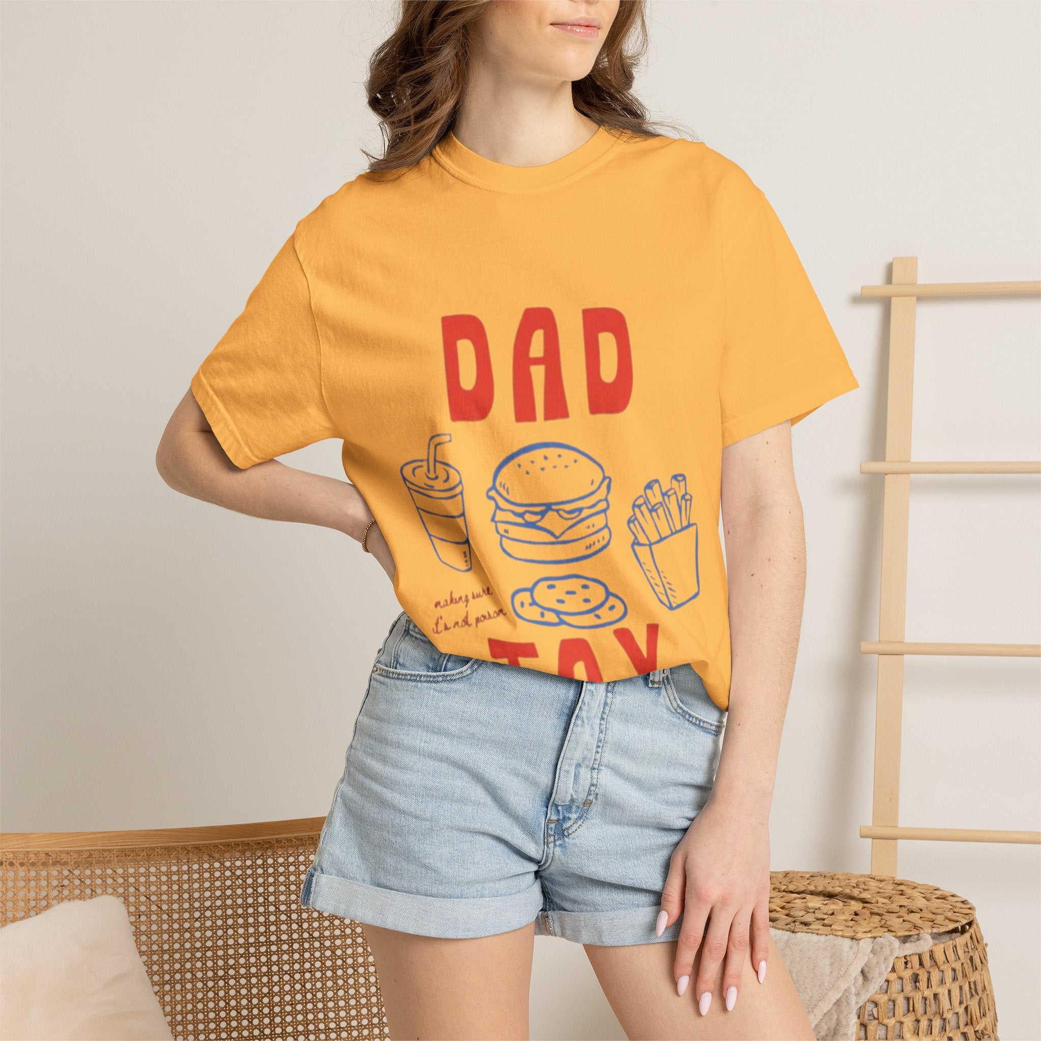 Dad Tax T-Shirt — Funny Father’s Day Tee with Burger, Fries & Drink Graphic