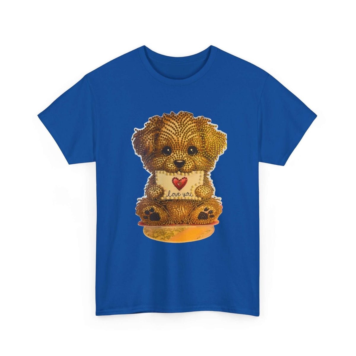 Puppy Love T‑Shirt — Cute Brown Puppy Holding Heart Tee (I Love You)
