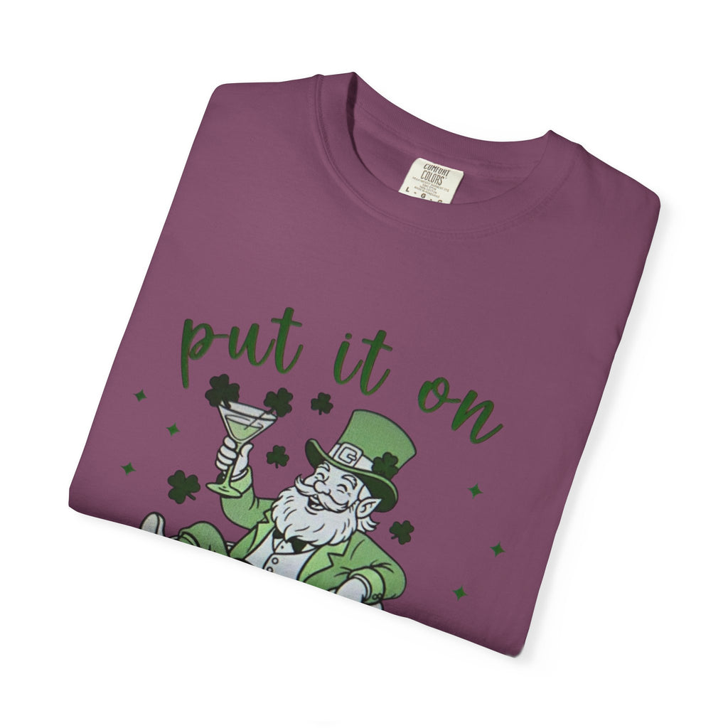St. Patrick's Day Leprechaun Cocktail T-Shirt — "Put It On Leprechaun's Tab"