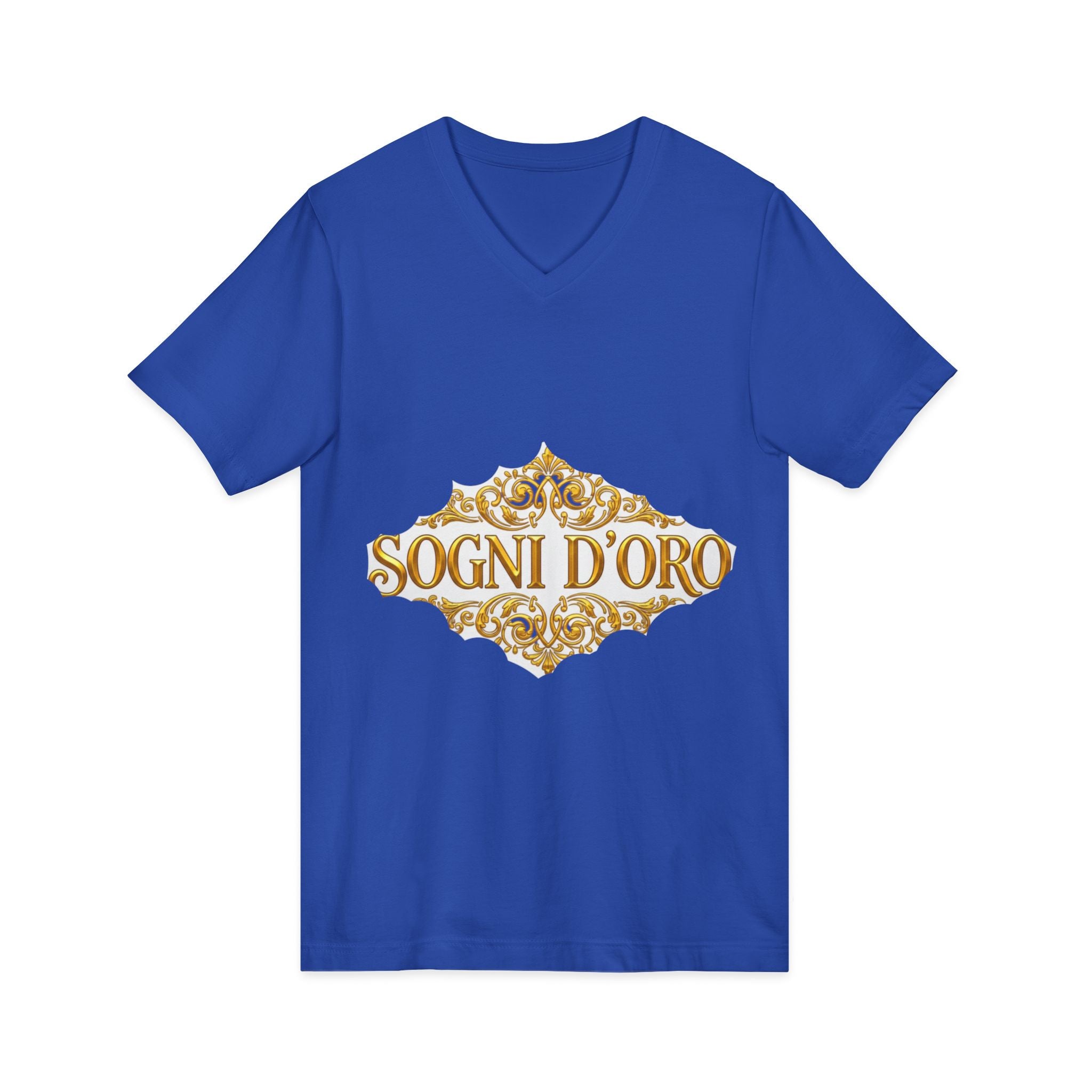 Gold Script Cotton V-Neck