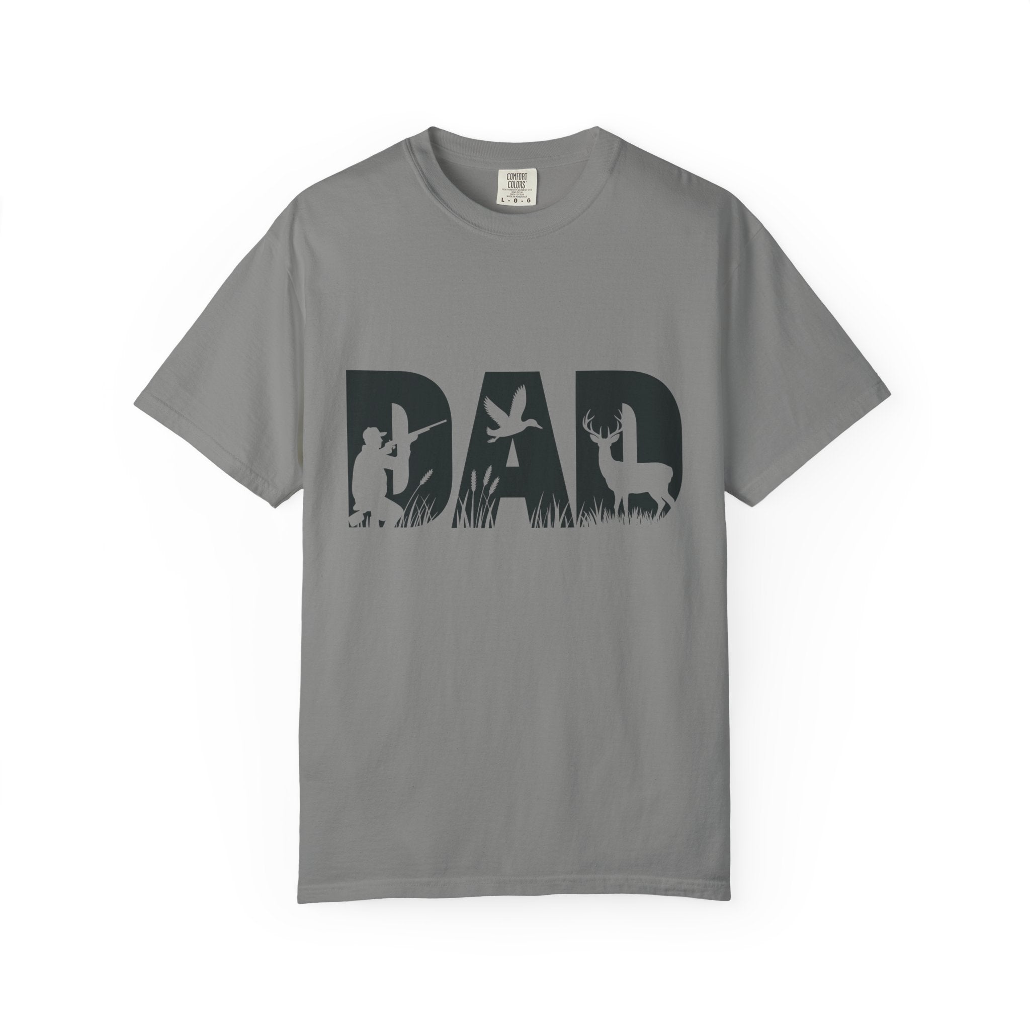 Dad Silhouette Nature T-Shirt — 'DAD' Deer & Camper Outdoor Graphic Tee