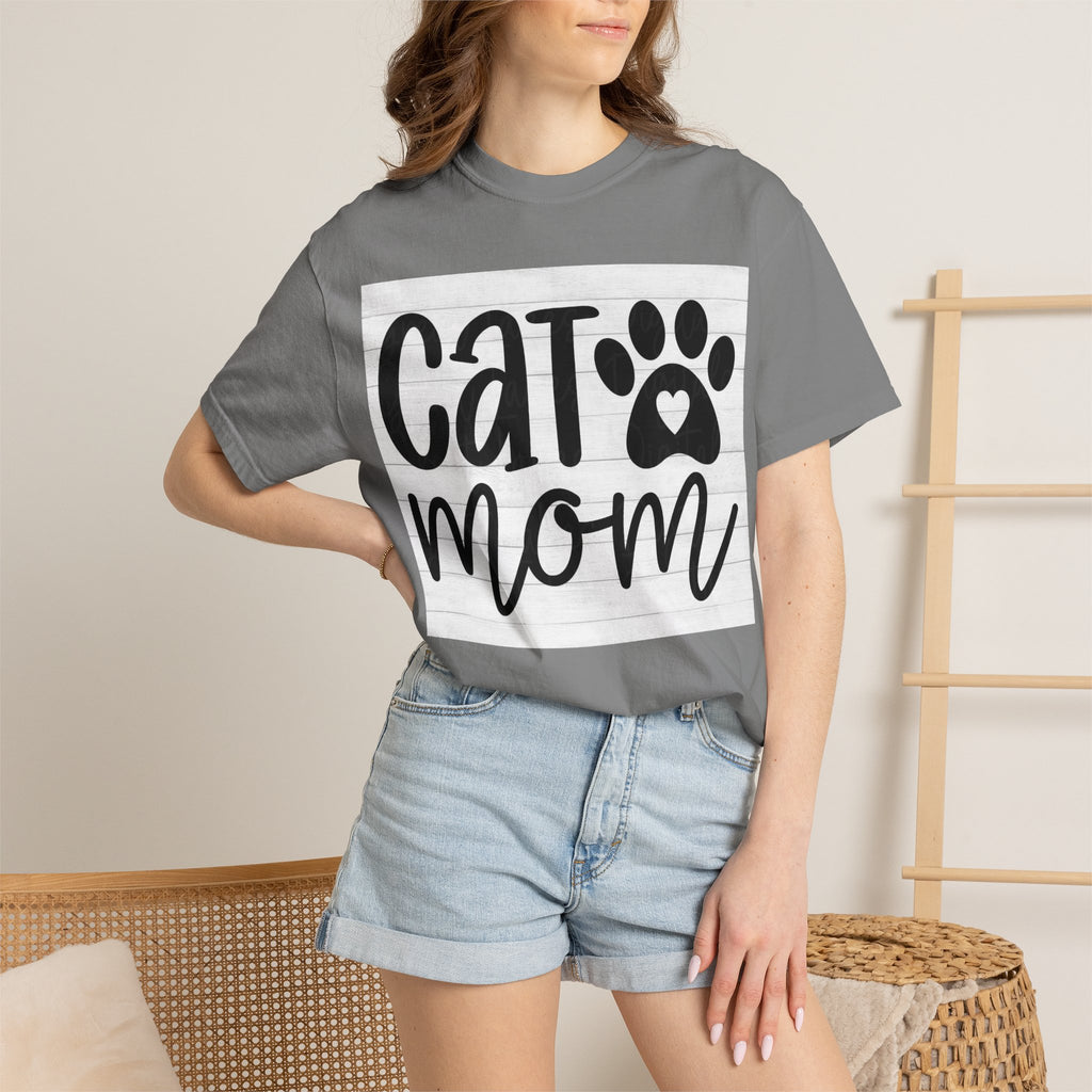 Garment-Dyed Cat Mom Tee