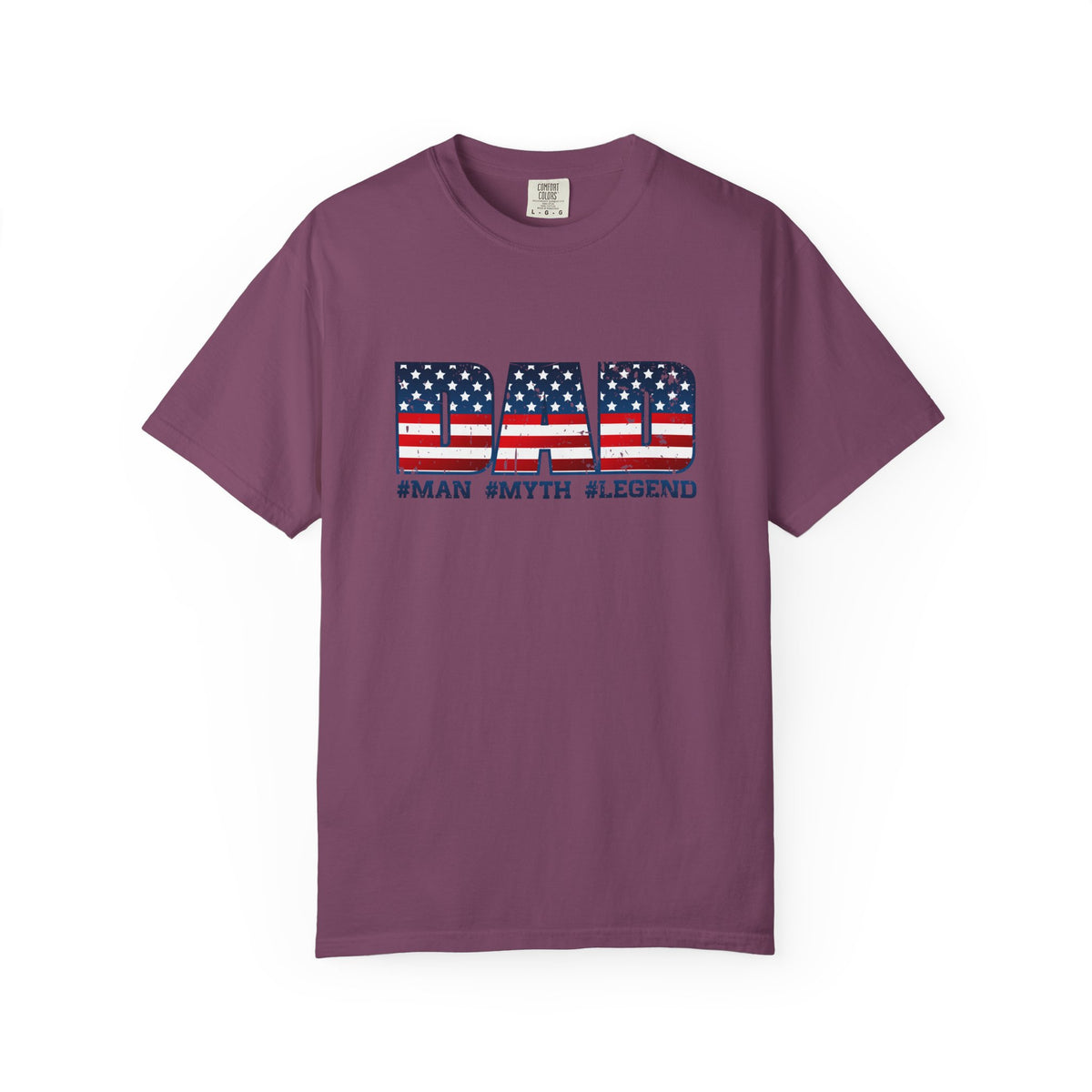 Dad Patriotic T-Shirt - "DAD" American Flag Design (#Man #Myth #Legend)