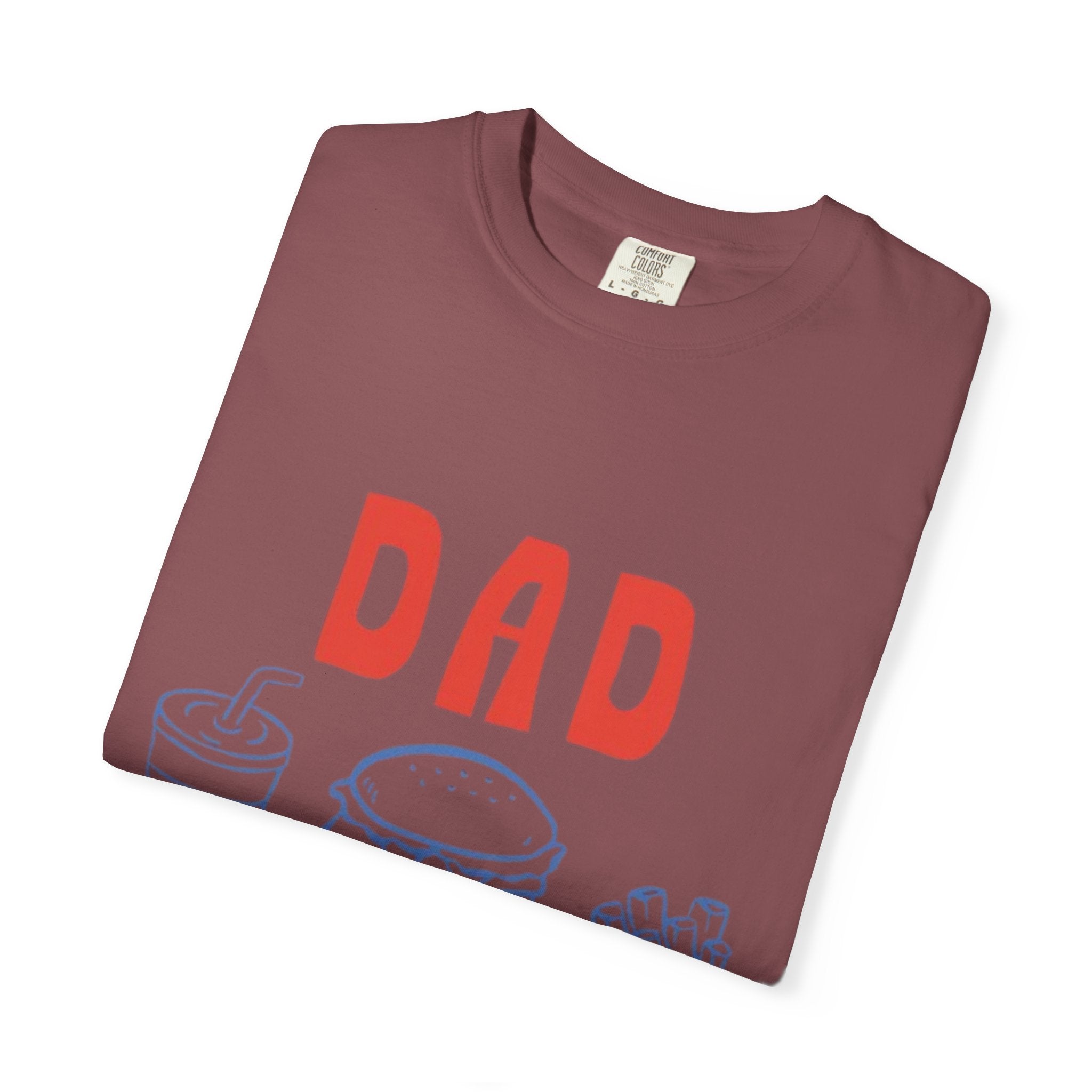 Dad Tax T-Shirt — Funny Father’s Day Tee with Burger, Fries & Drink Graphic