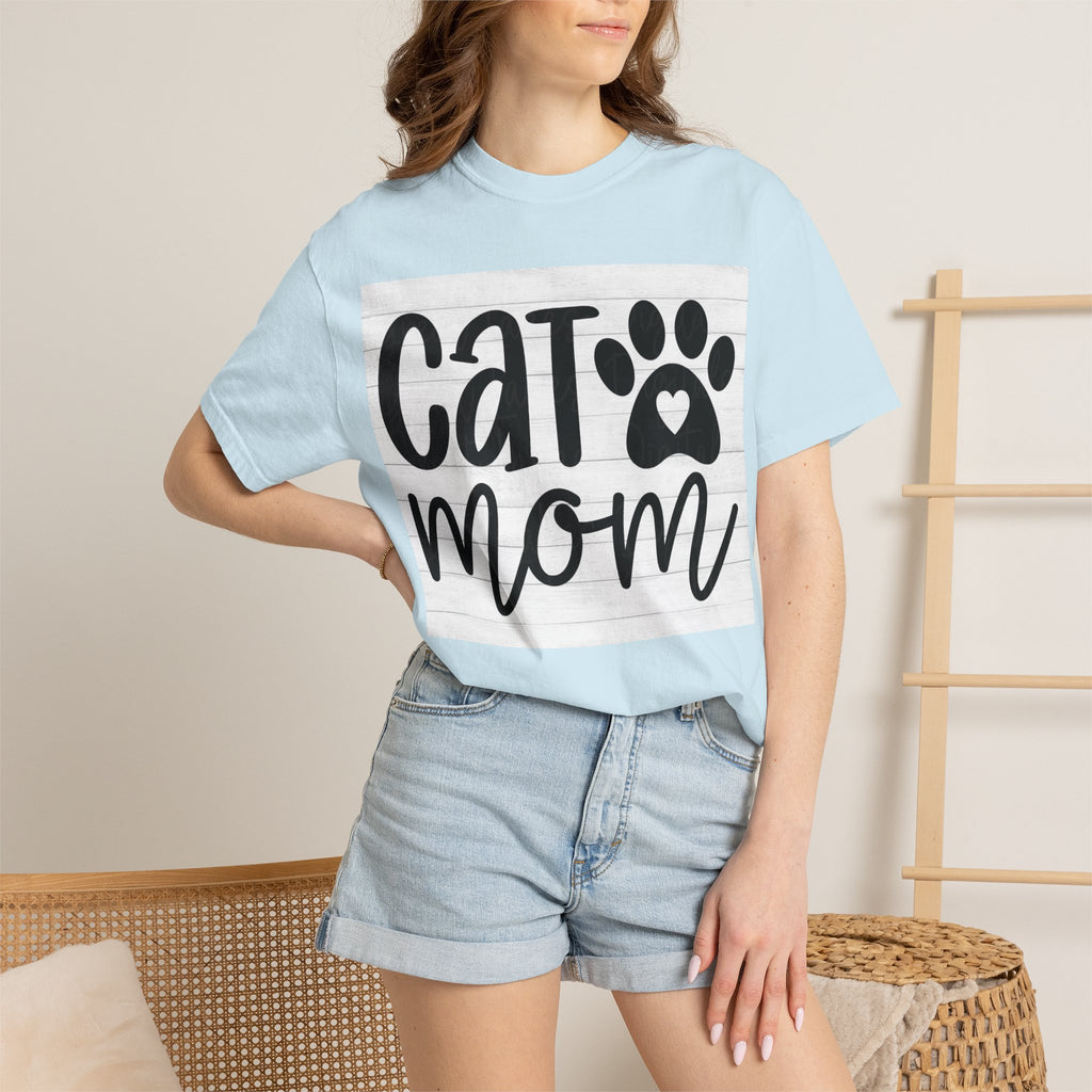Garment-Dyed Cat Mom Tee