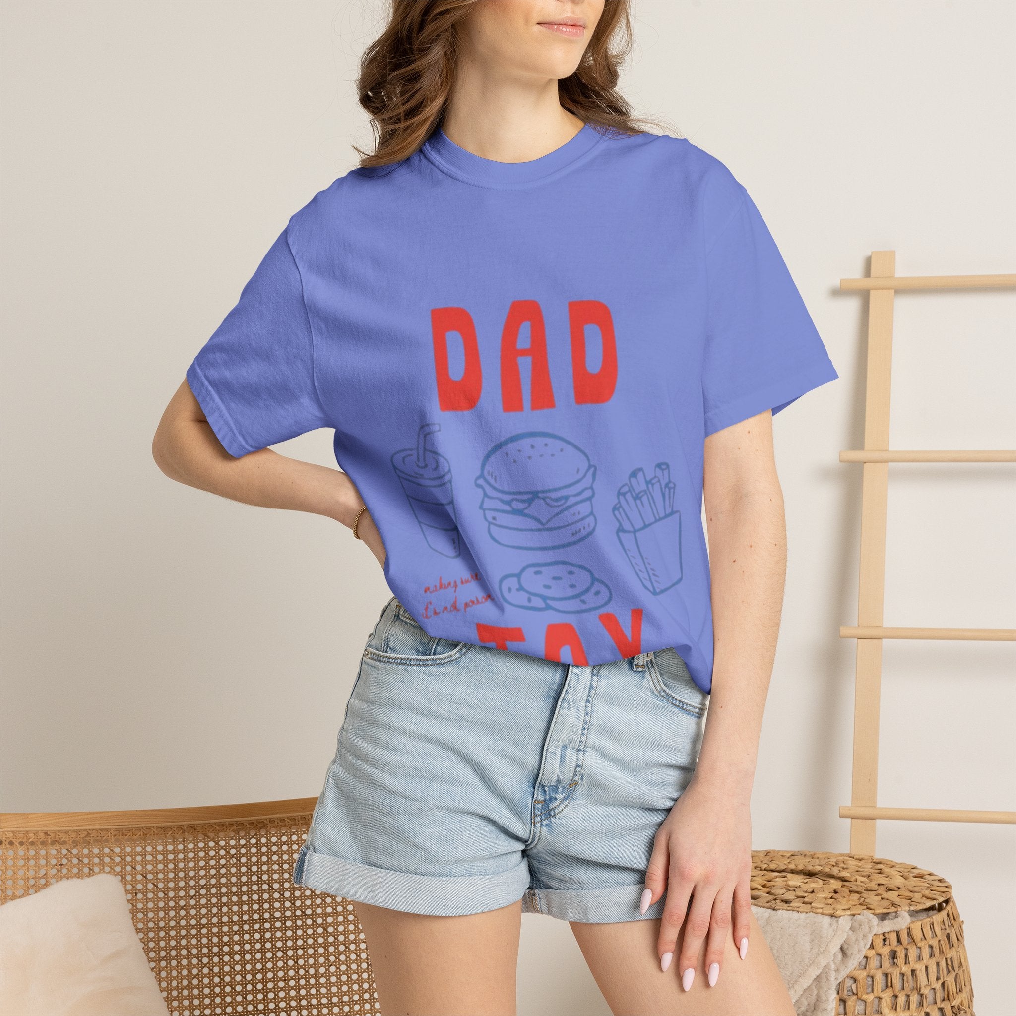 Dad Tax T-Shirt — Funny Father’s Day Tee with Burger, Fries & Drink Graphic