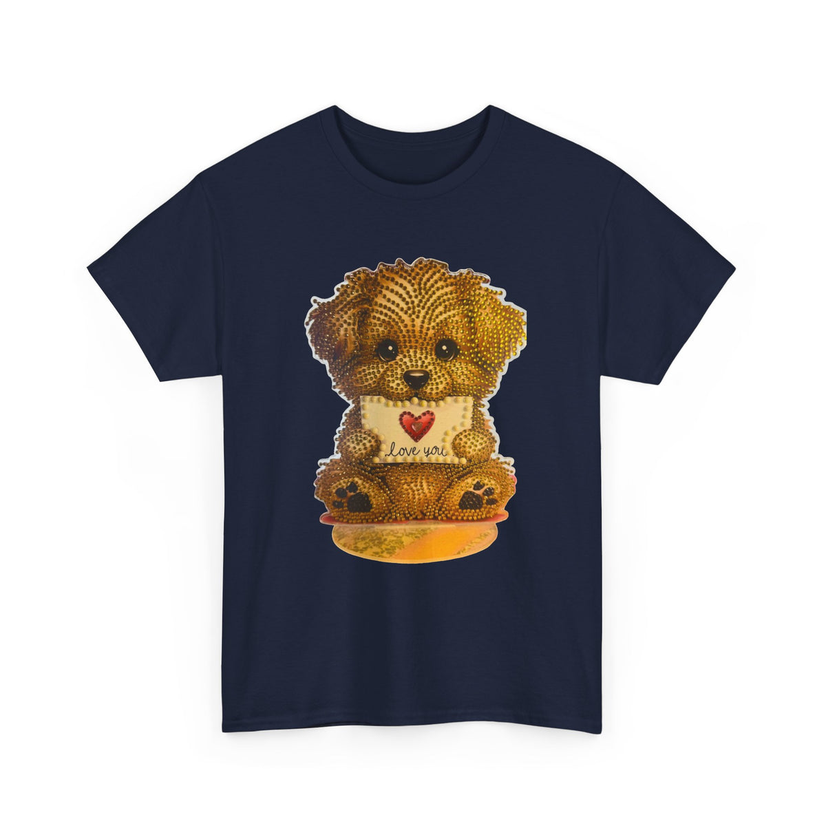 Puppy Love T‑Shirt — Cute Brown Puppy Holding Heart Tee (I Love You)