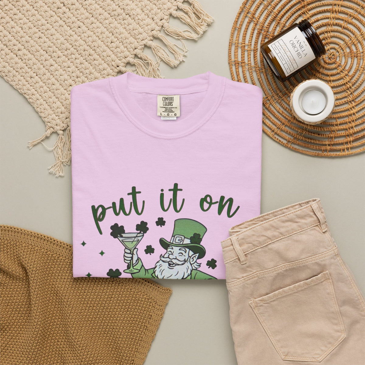 St. Patrick's Day Leprechaun Cocktail T-Shirt — "Put It On Leprechaun's Tab"