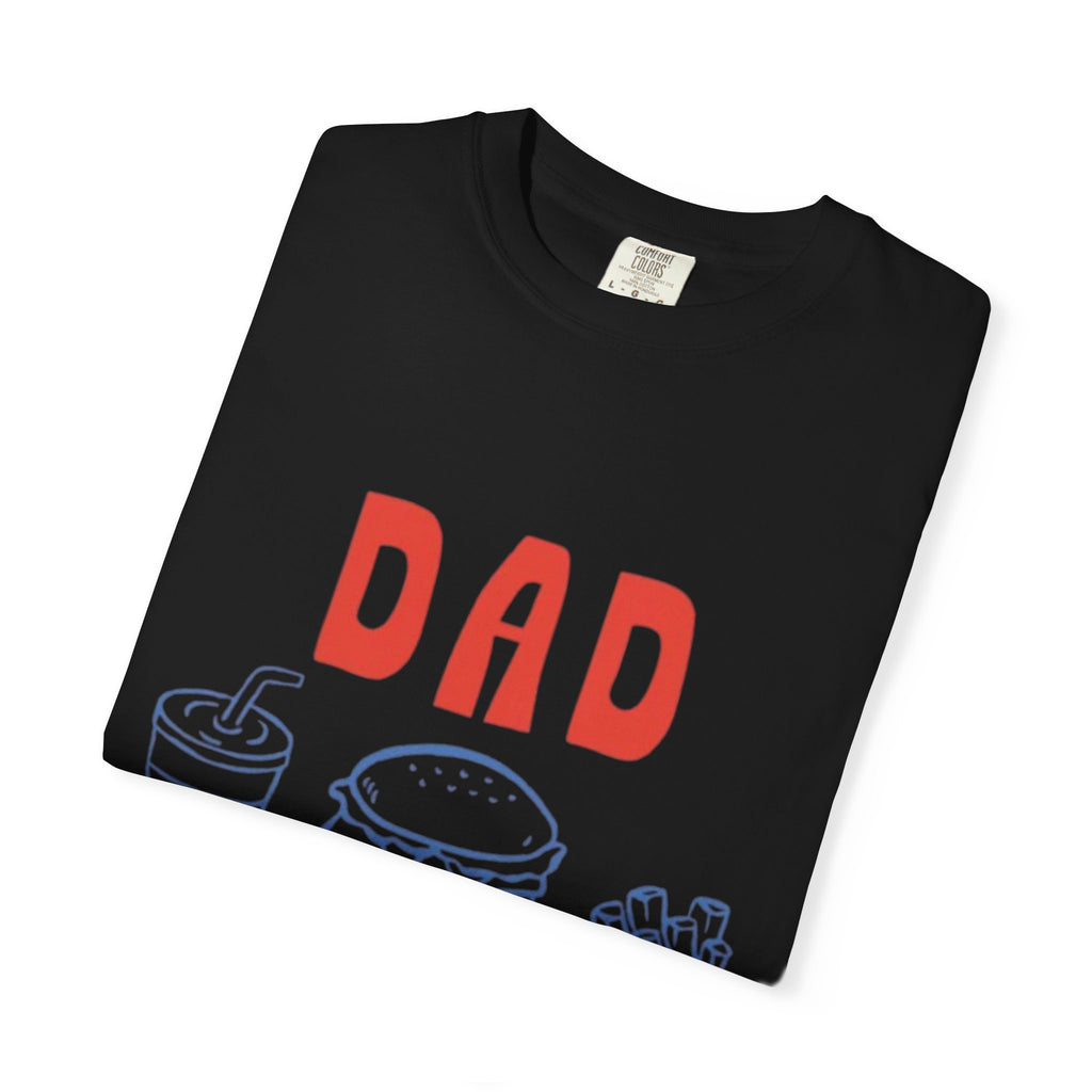 Dad Tax T-Shirt — Funny Father’s Day Tee with Burger, Fries & Drink Graphic
