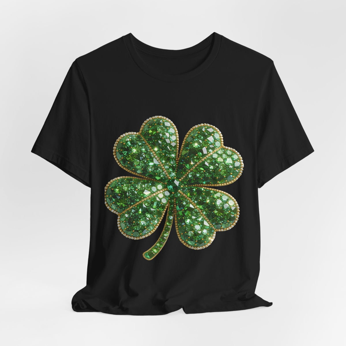 Shimmering Green Four-Leaf Clover T-Shirt — St. Patrick’s Day Lucky Tee