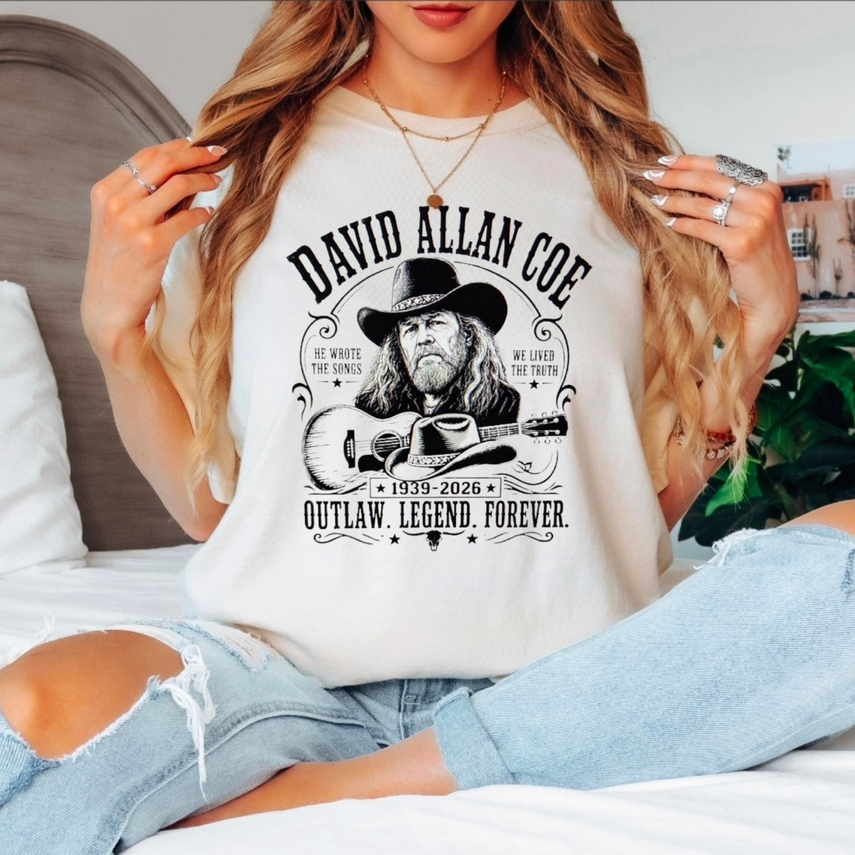 Outlaw Legend V-Neck Tee — "Outlaw, Legend, Forever" Memorial Graphic