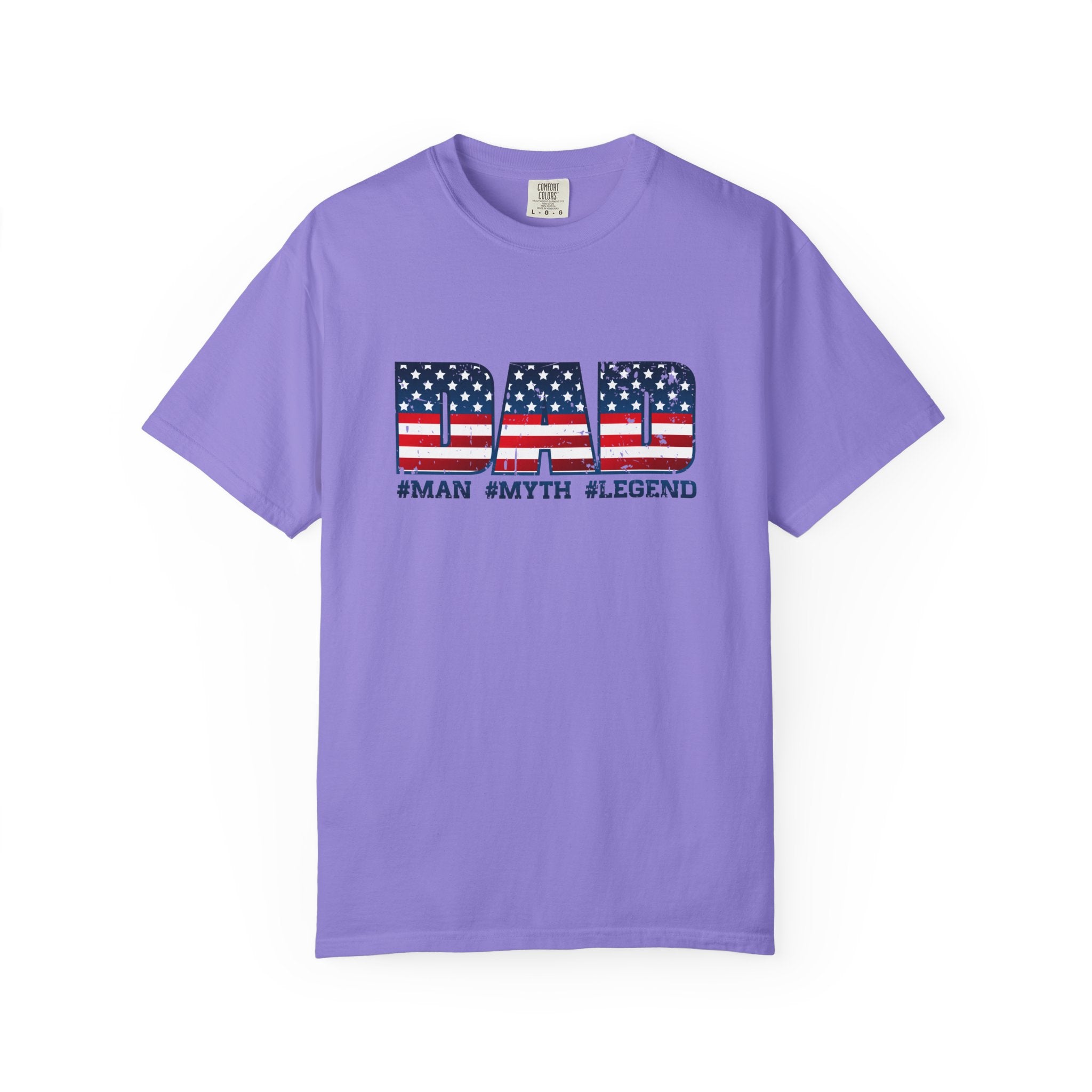 Dad Patriotic T-Shirt - "DAD" American Flag Design (#Man #Myth #Legend)