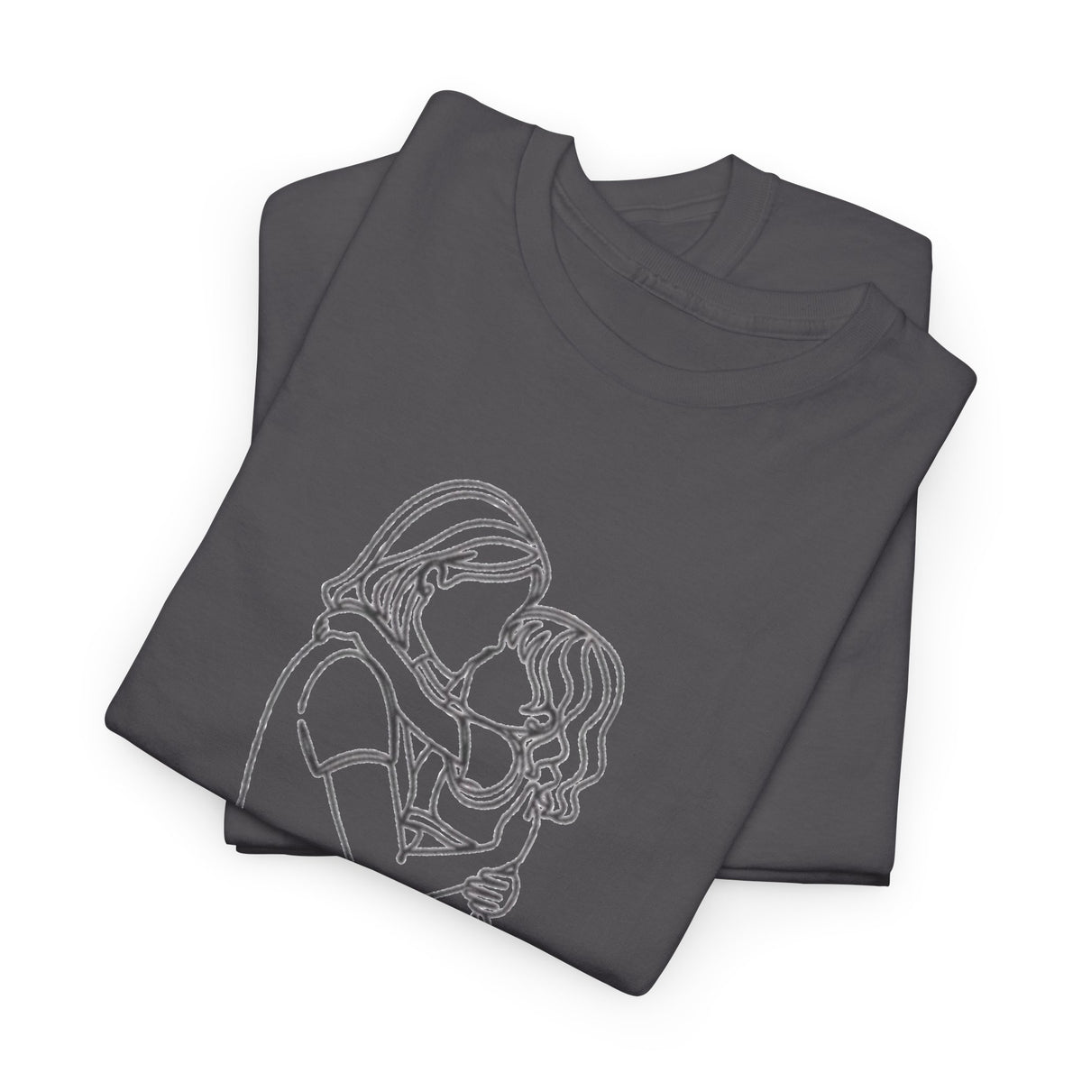 Mother and Daughter Line Art Tee — Minimalist Family Love Shirt