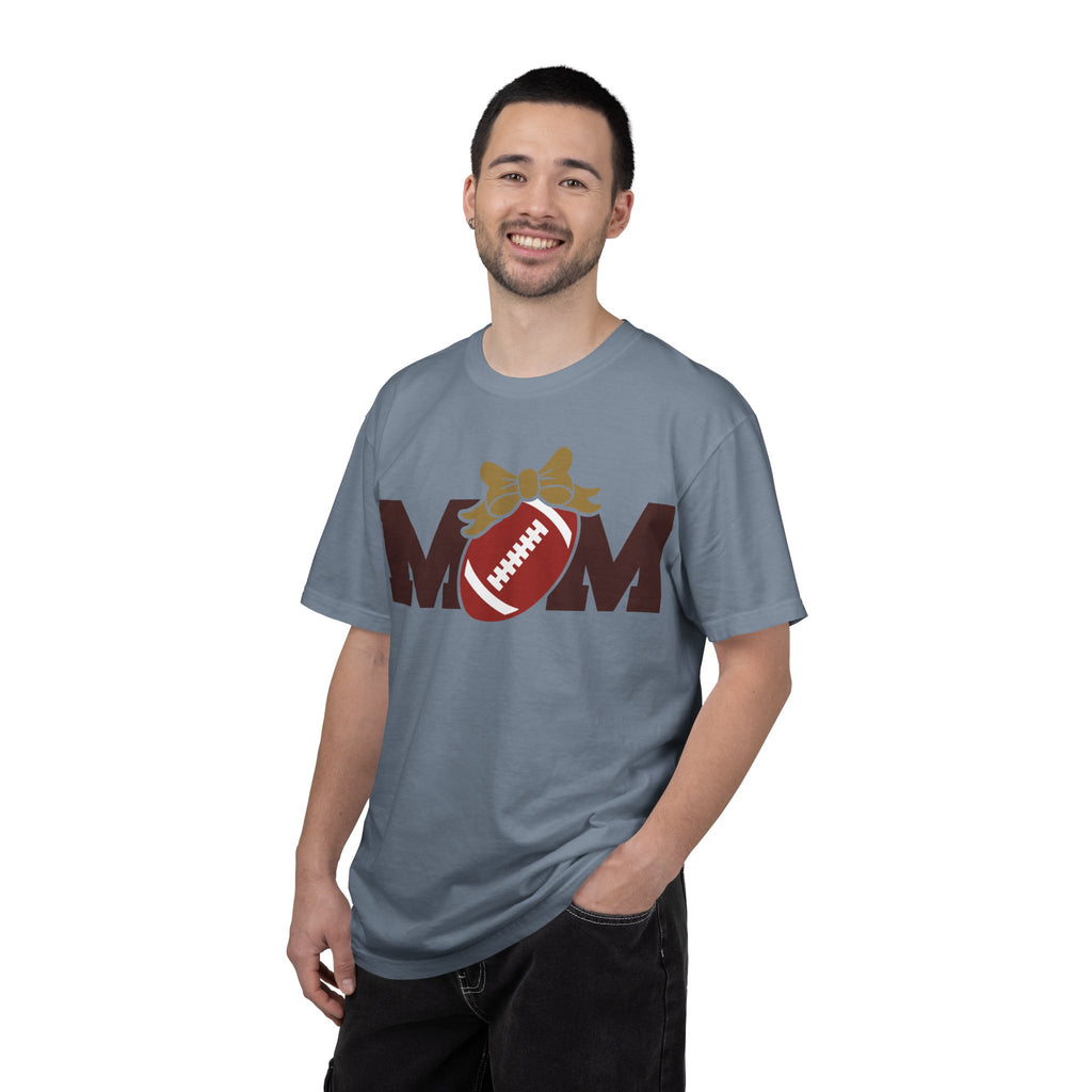 Mom Football T-Shirt — Cute Bow Mama Tee for Game Day
