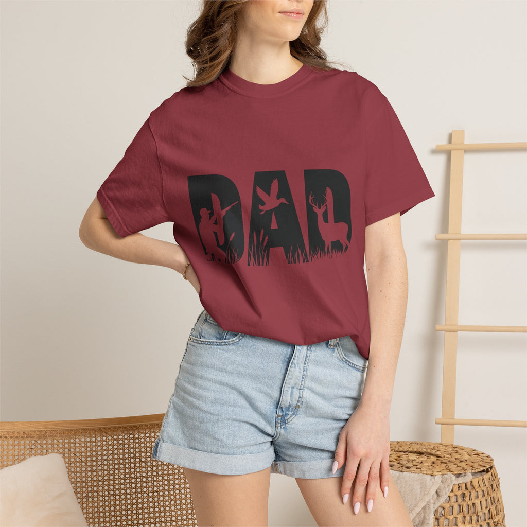 Dad Silhouette Nature T-Shirt — 'DAD' Deer & Camper Outdoor Graphic Tee