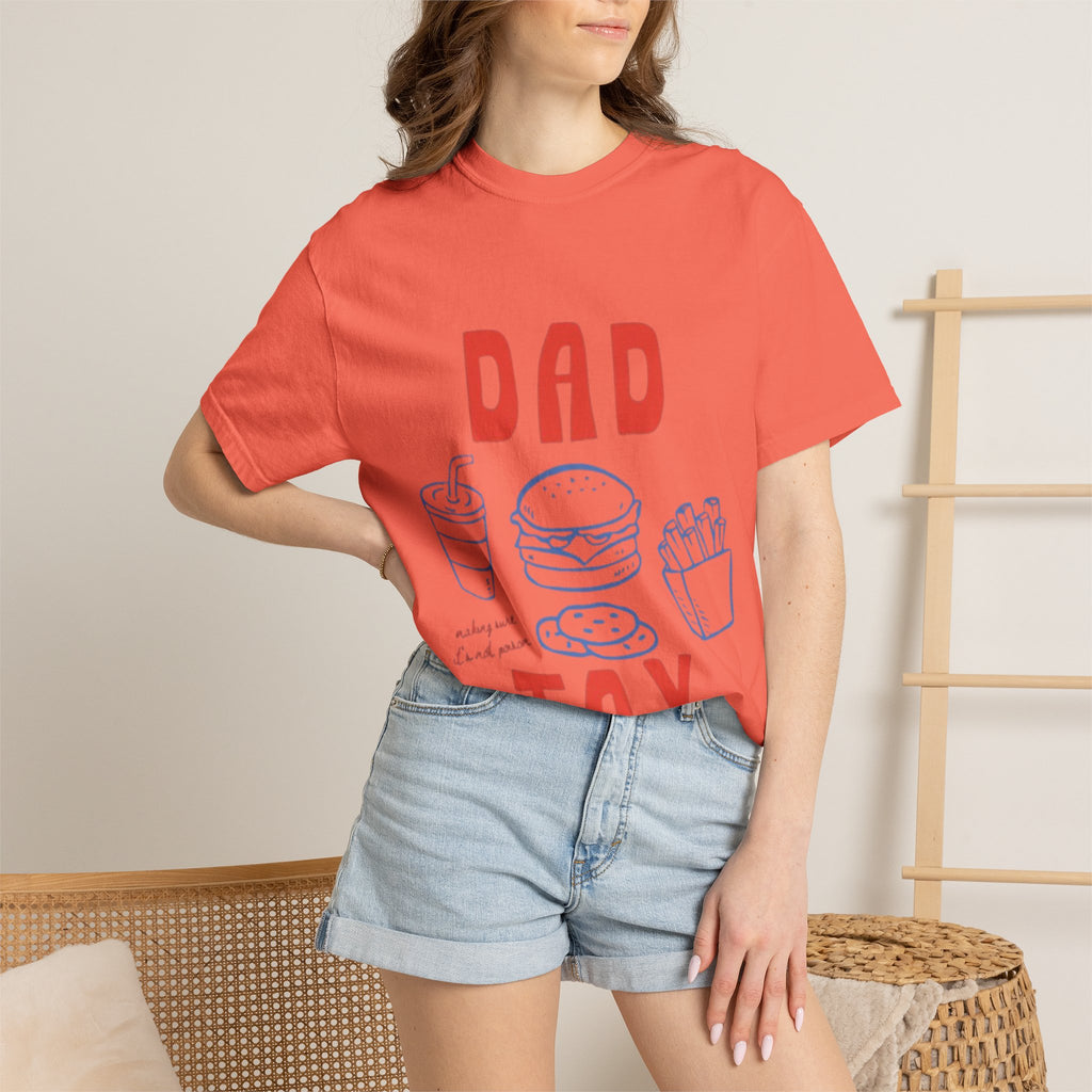 Dad Tax T-Shirt — Funny Father’s Day Tee with Burger, Fries & Drink Graphic