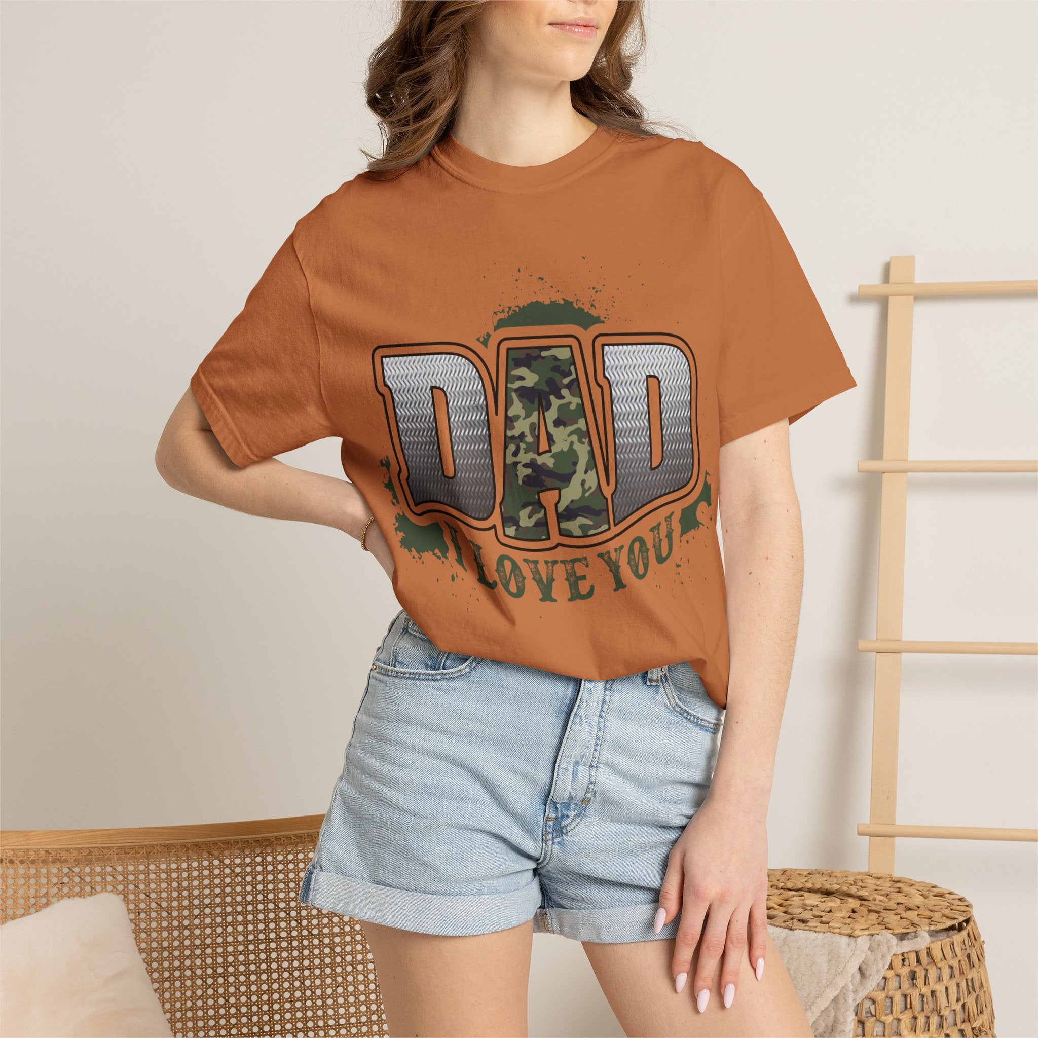 Dad I Love You Camo Graphic T-Shirt