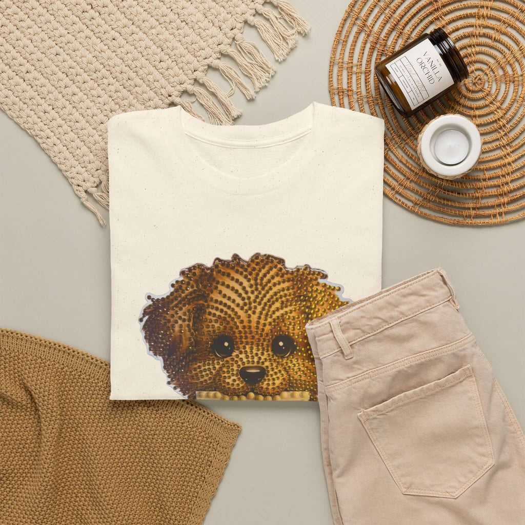 Puppy Love T‑Shirt — Cute Brown Puppy Holding Heart Tee (I Love You)