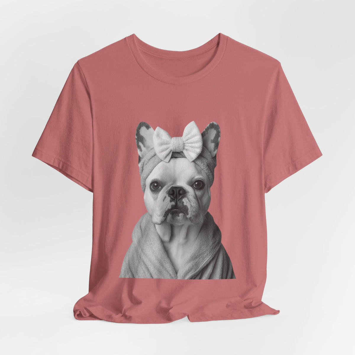 French Bulldog Portrait Tee — Cute Bow Dog Graphic T-Shirt