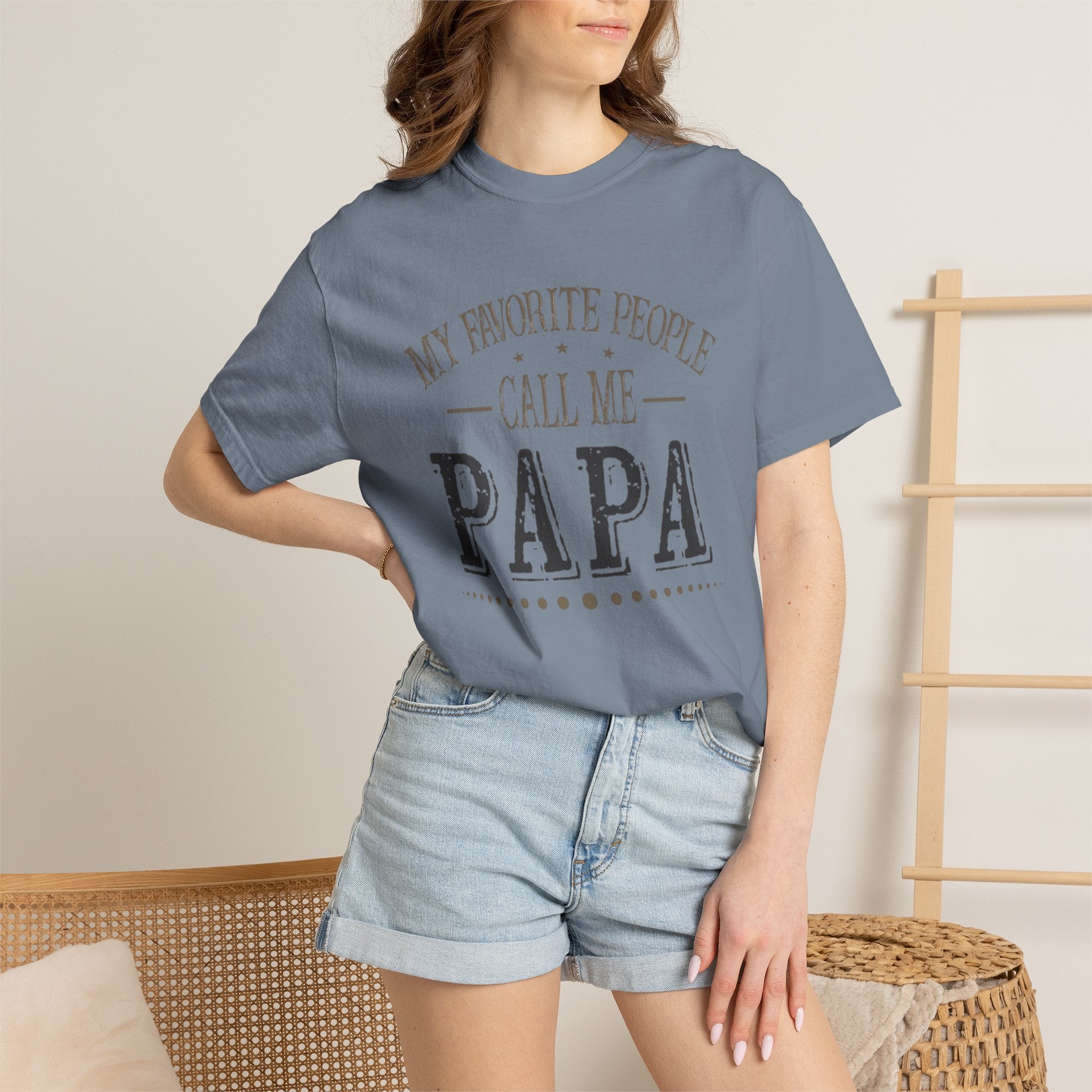 Papa T-Shirt – “My Favorite People Call Me Papa” Vintage Dad Tee