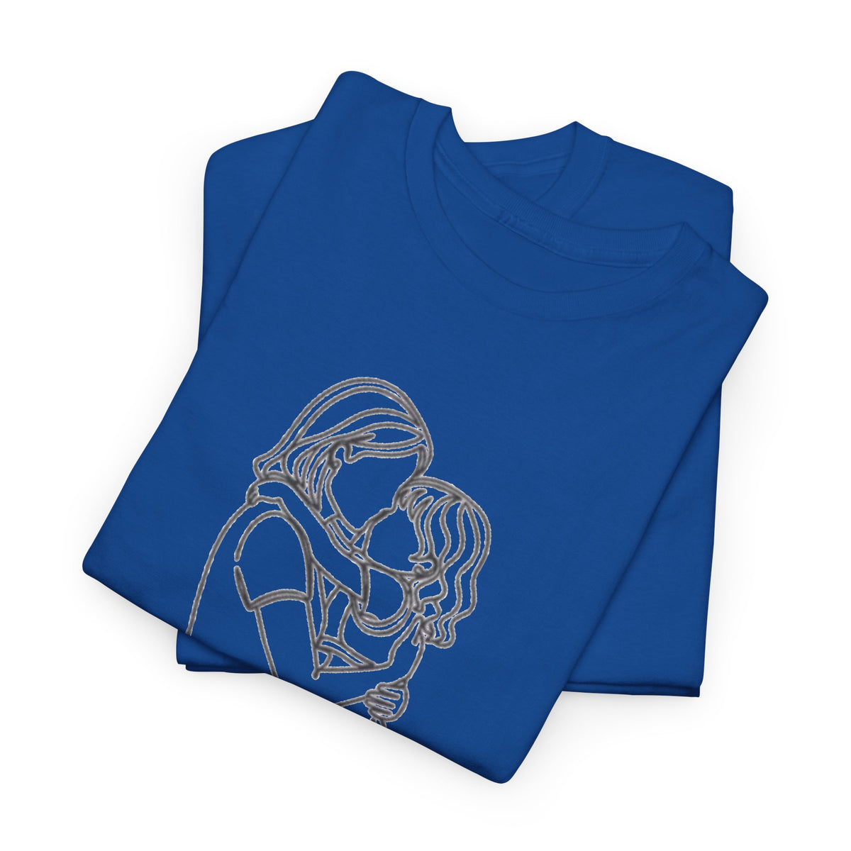 Mother and Daughter Line Art Tee — Minimalist Family Love Shirt