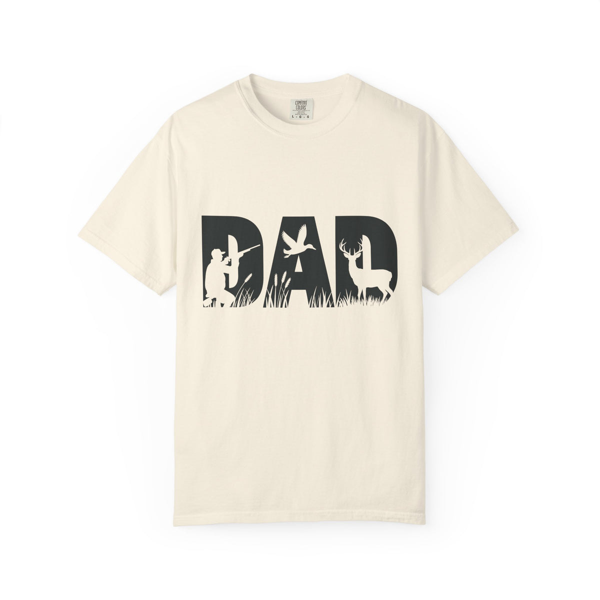Dad Silhouette Nature T-Shirt — 'DAD' Deer & Camper Outdoor Graphic Tee