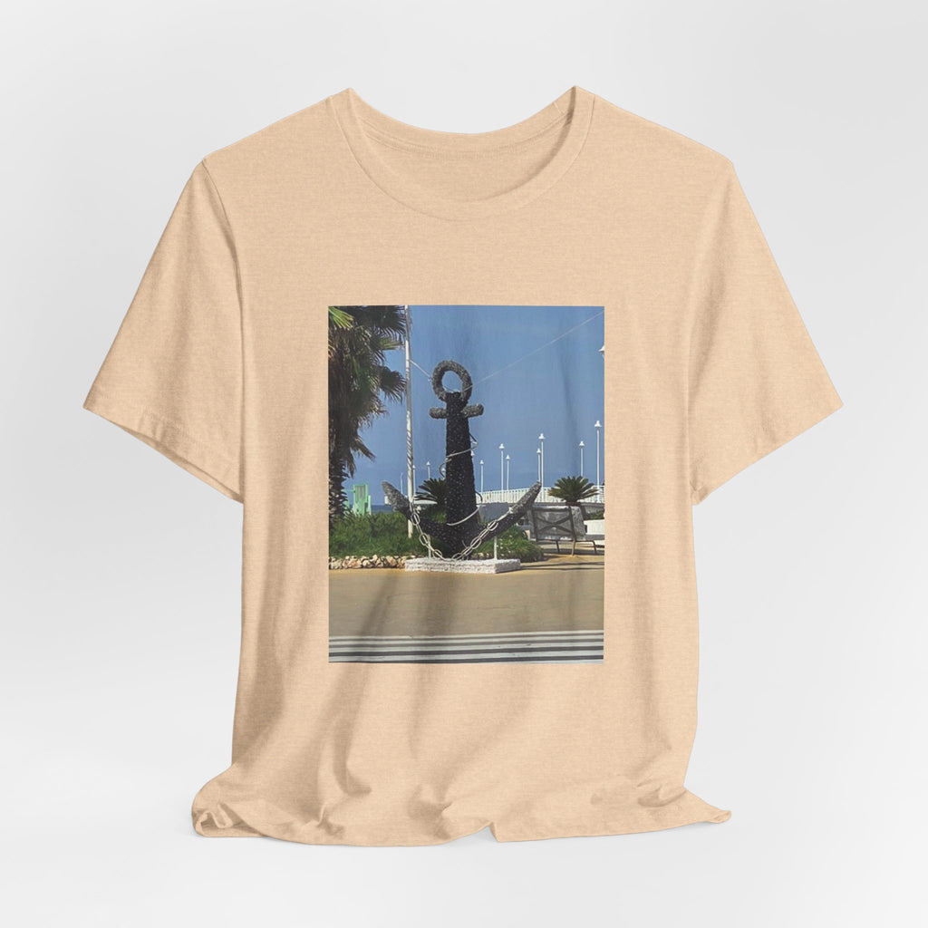 Anchor Statue Photo Tee — Coastal Nautical T-Shirt