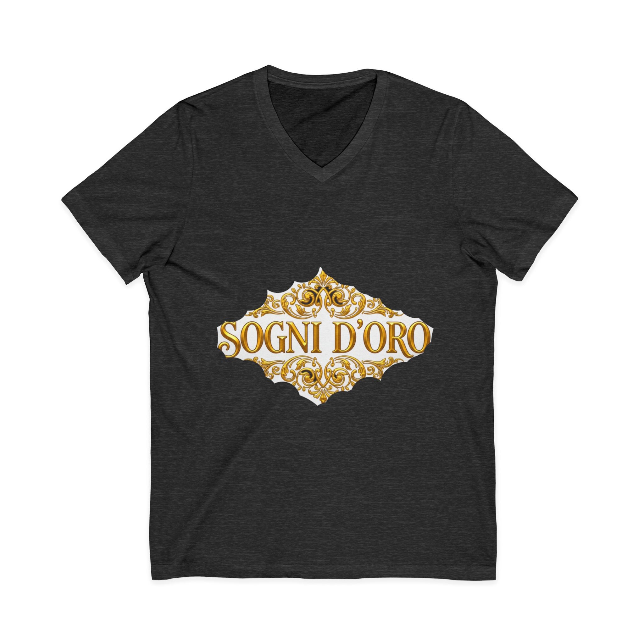 Gold Script Cotton V-Neck