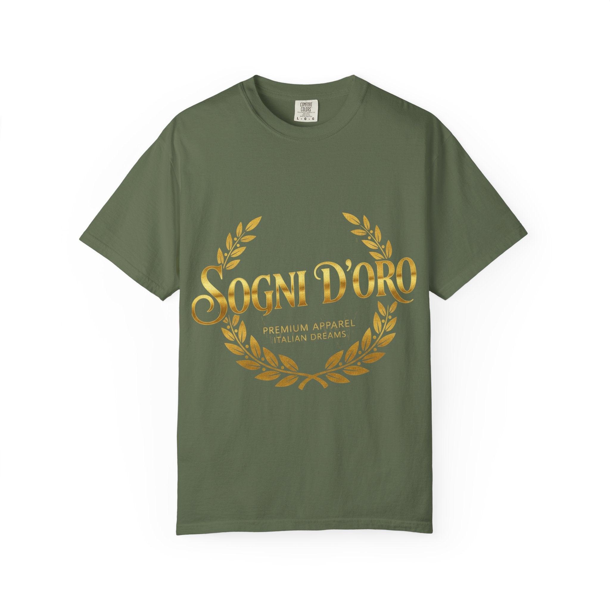 Sogni D'Oro T-Shirt — Italian 'Sogni D'Oro' Gold Laurel Graphic Tee