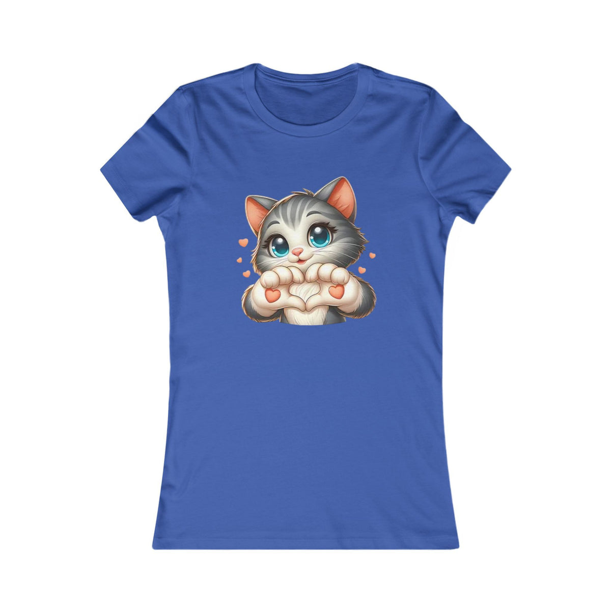Women's Tee — Cute Kitten Making Heart Paws Graphic