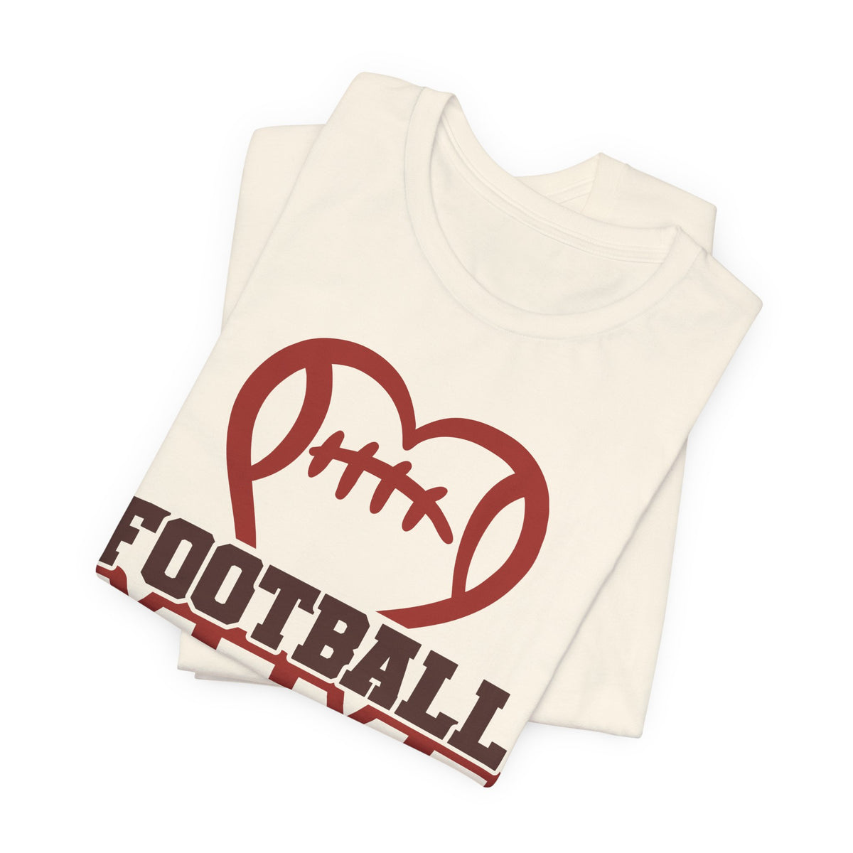 Football Mama T‑Shirt — Heart Football Mom Tee for Game Day