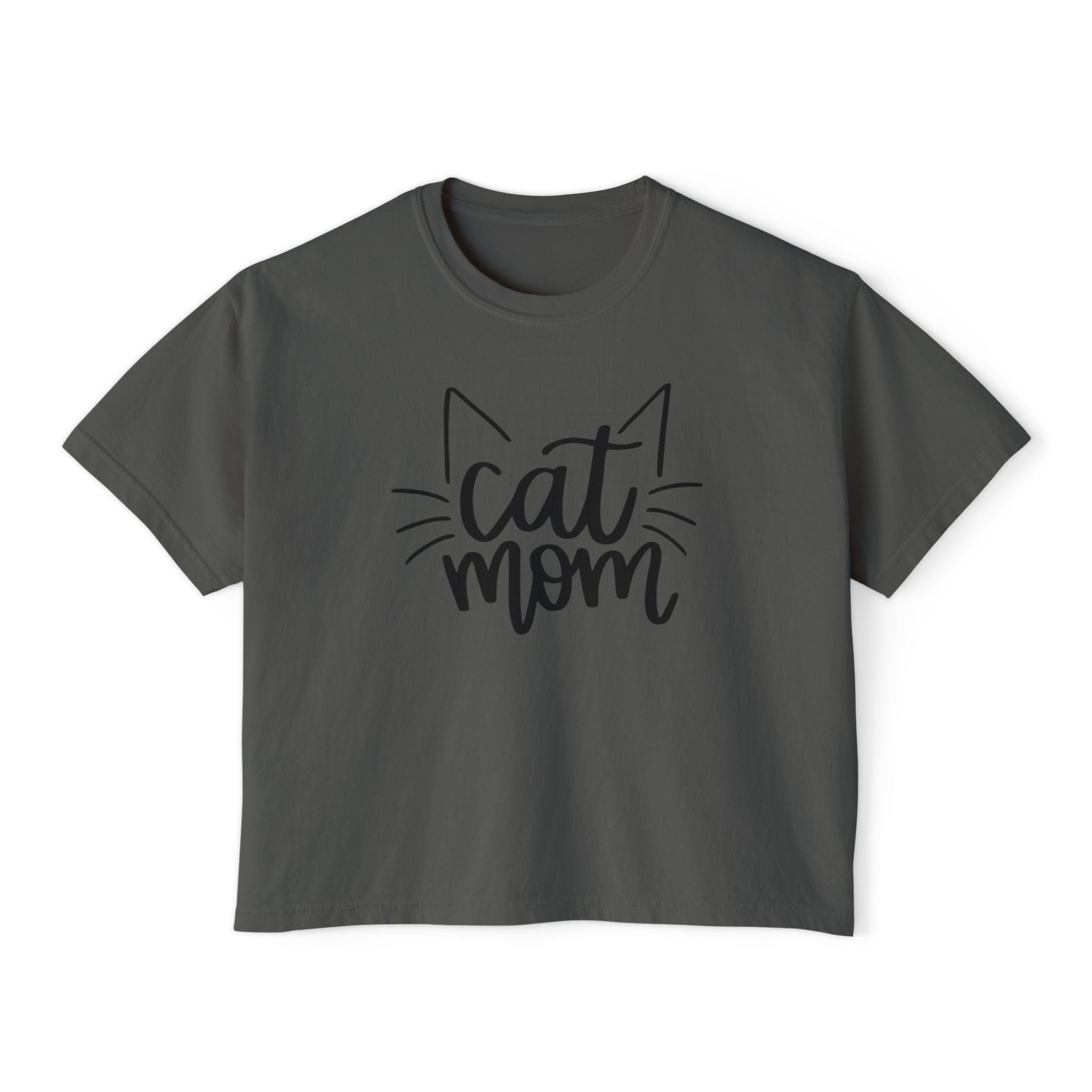 Cat Mom Boxy Cotton Tee