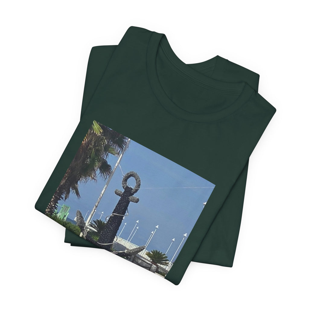 Anchor Statue Photo Tee — Coastal Nautical T-Shirt