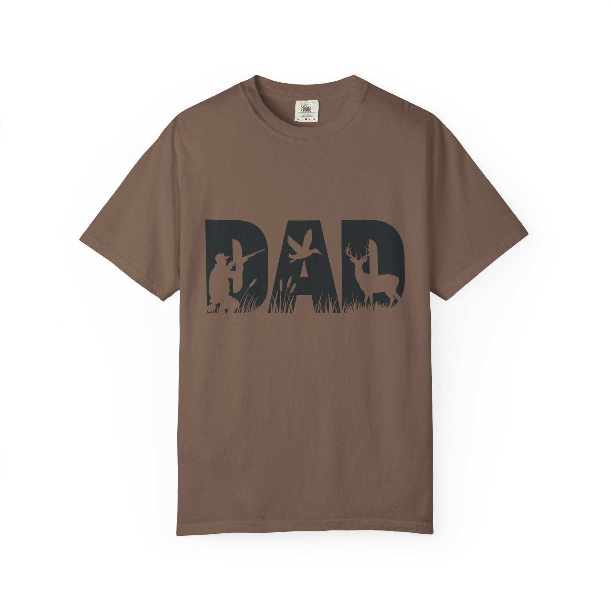 Dad Silhouette Nature T-Shirt — 'DAD' Deer & Camper Outdoor Graphic Tee