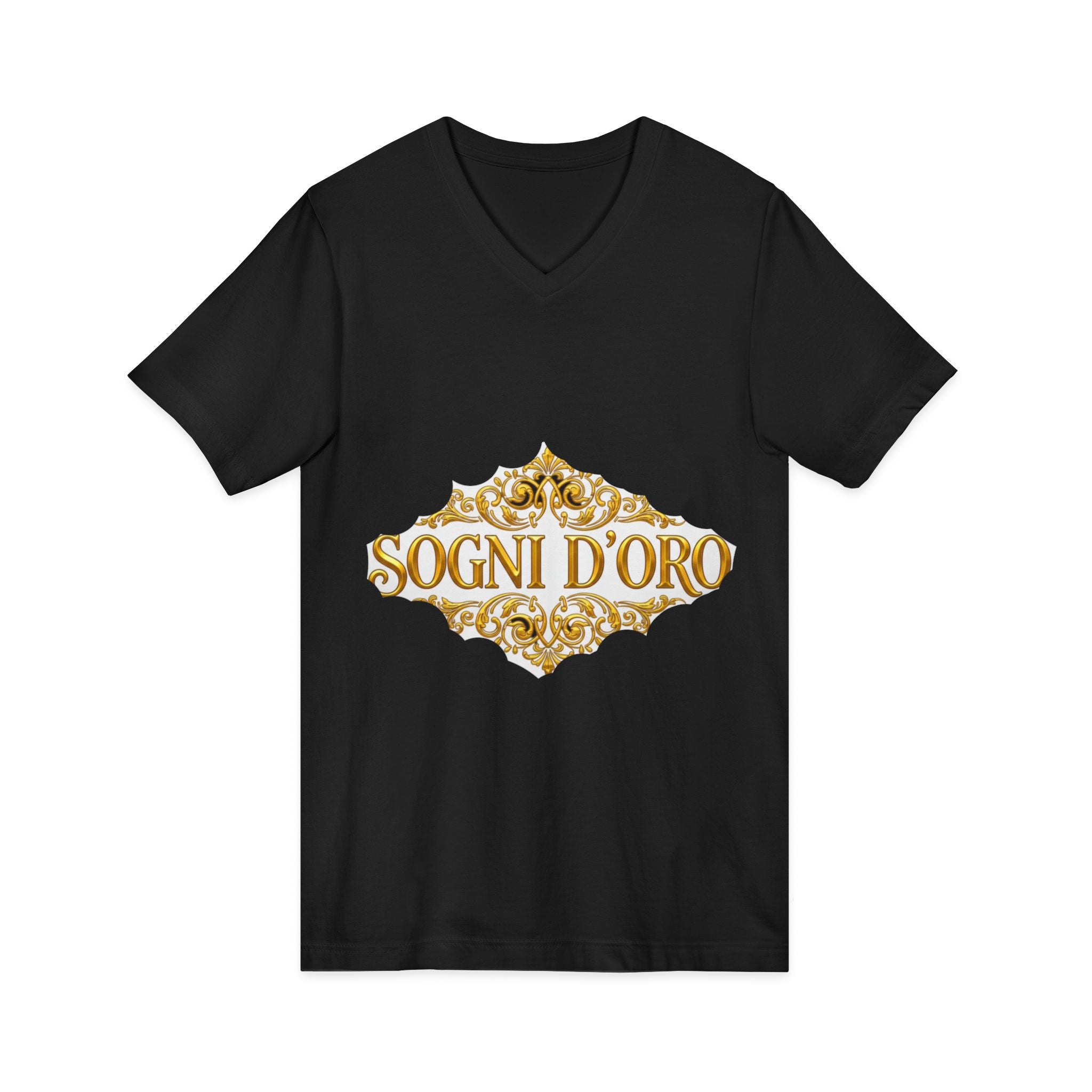 Gold Script Cotton V-Neck