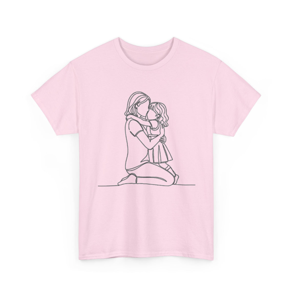Mother and Daughter Line Art Tee — Minimalist Family Love Shirt
