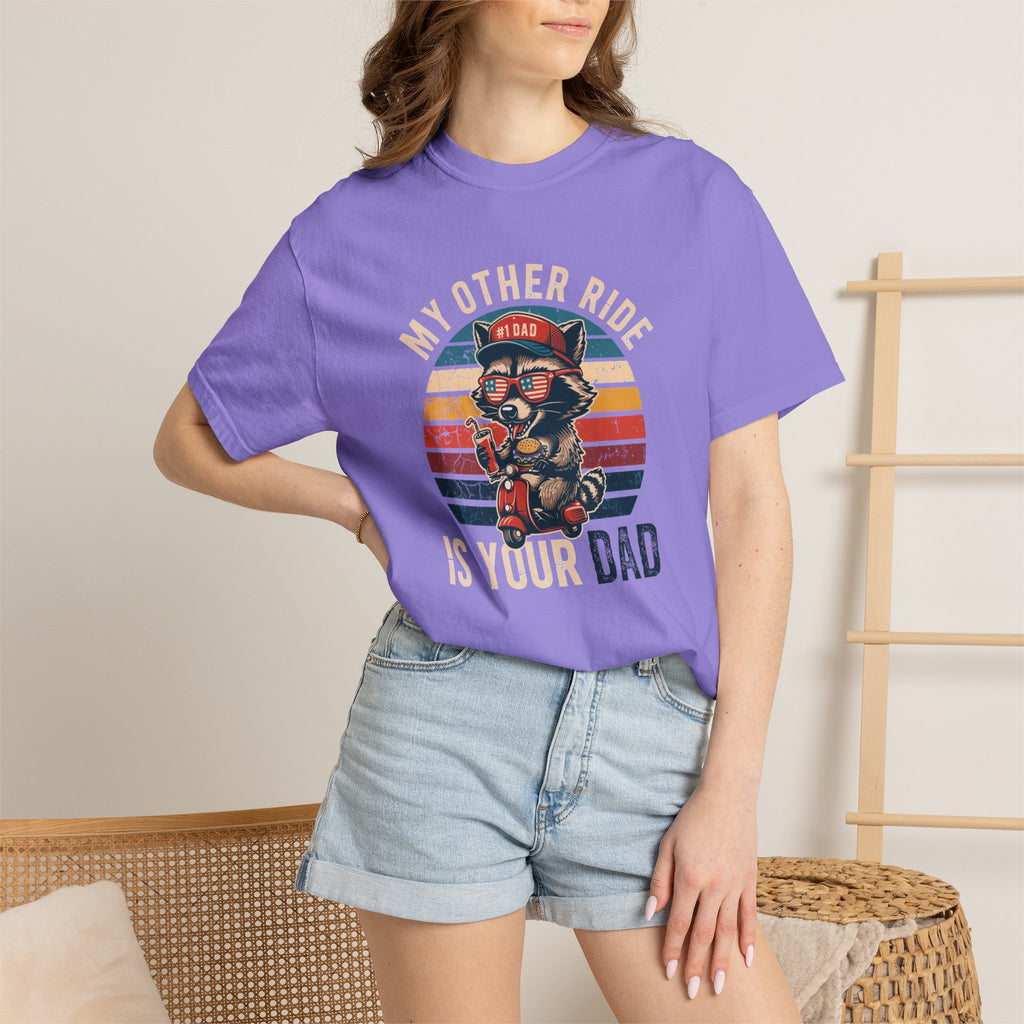 My Other Ride Is Your Dad T-Shirt — Cute Motorcycle Puppy Graphic Tee for Dad, Father's Day Gift