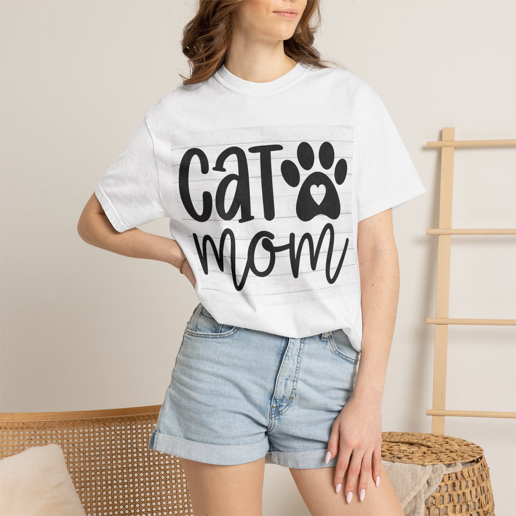 Garment-Dyed Cat Mom Tee