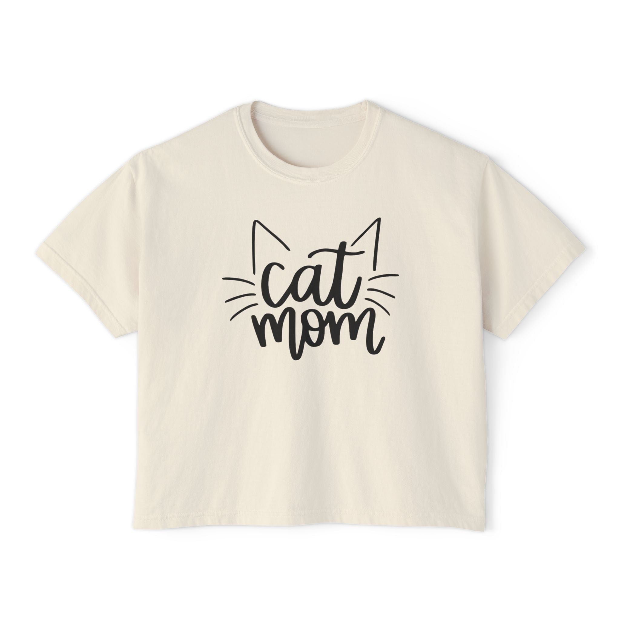 Cat Mom Boxy Cotton Tee