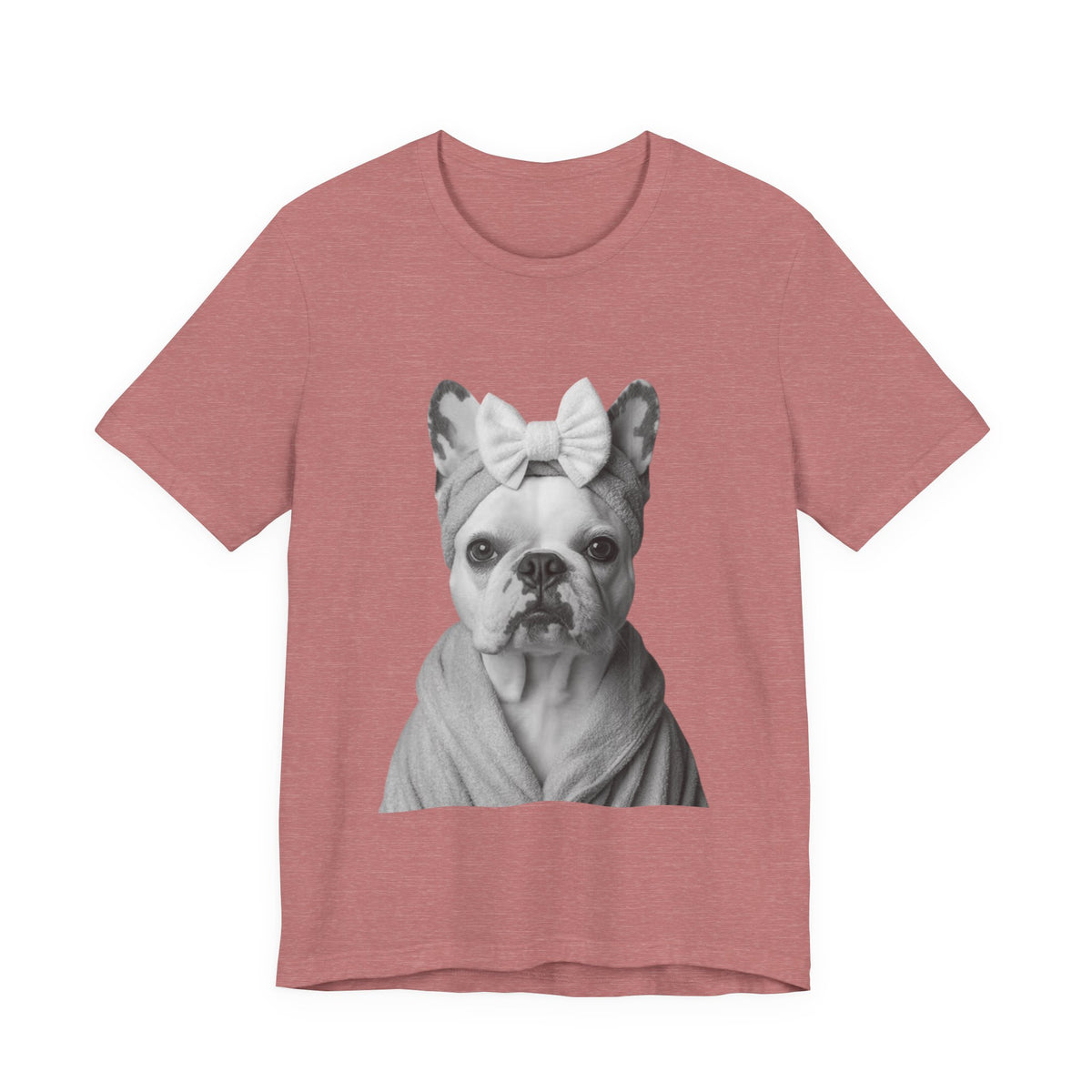 French Bulldog Portrait Tee — Cute Bow Dog Graphic T-Shirt