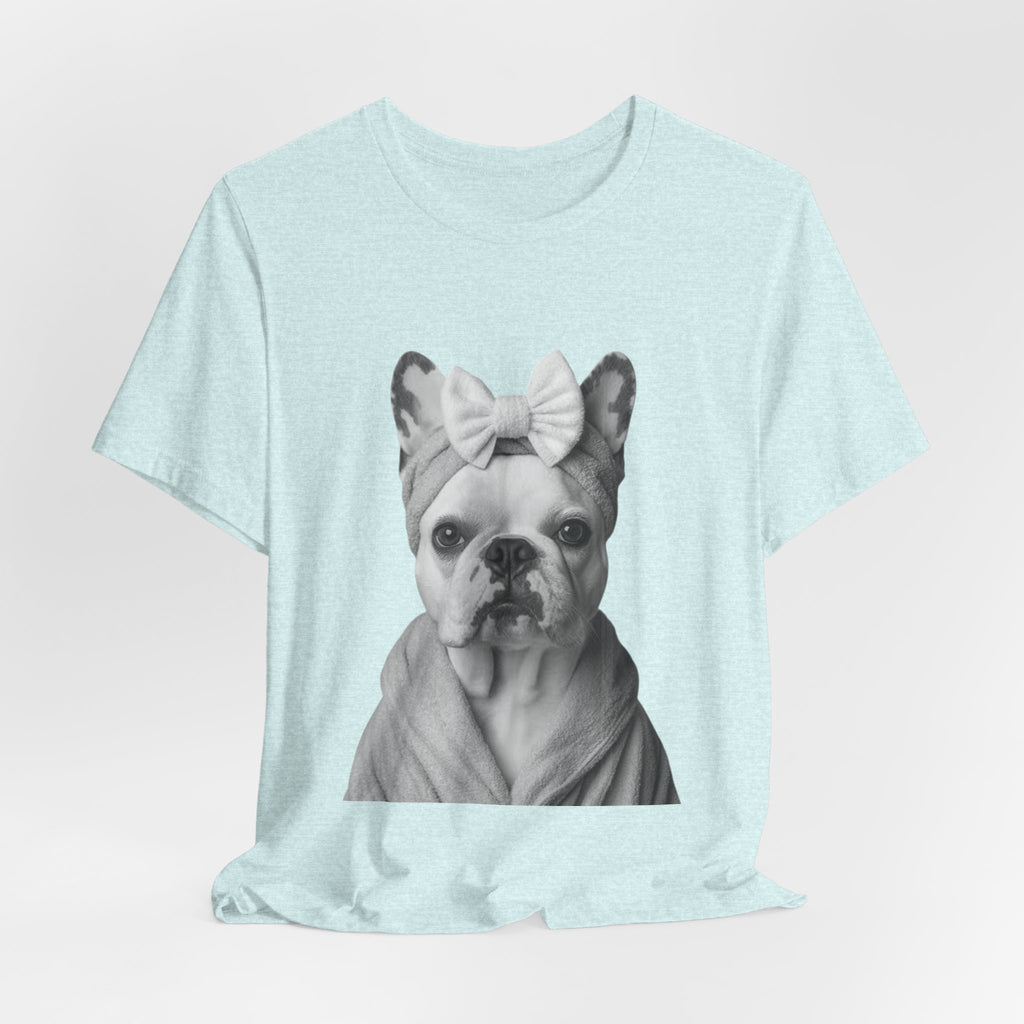 French Bulldog Portrait Tee — Cute Bow Dog Graphic T-Shirt