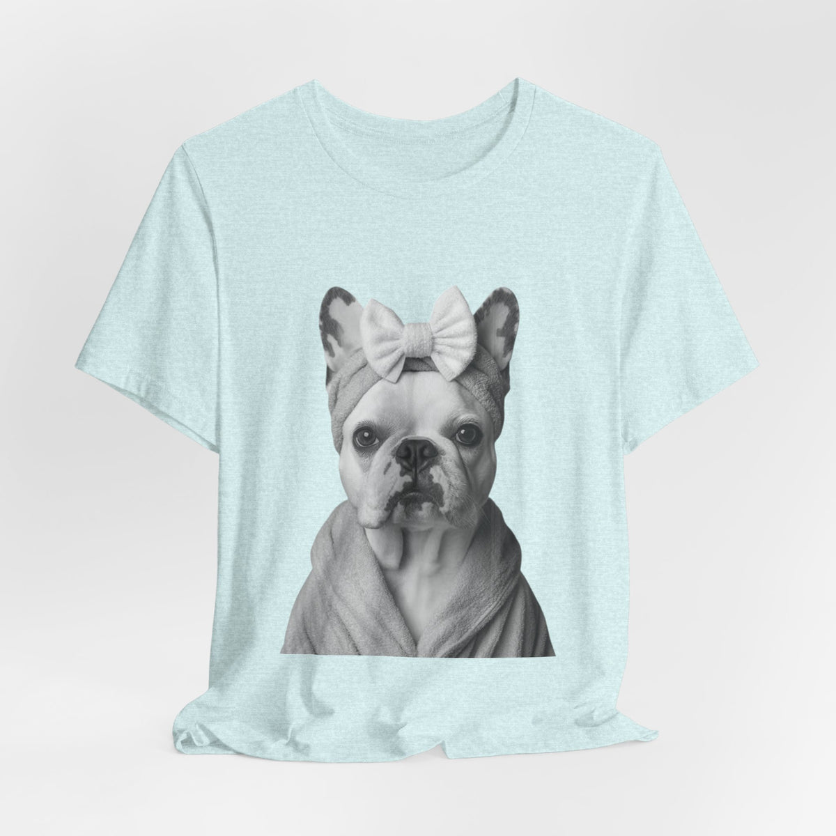 French Bulldog Portrait Tee — Cute Bow Dog Graphic T-Shirt
