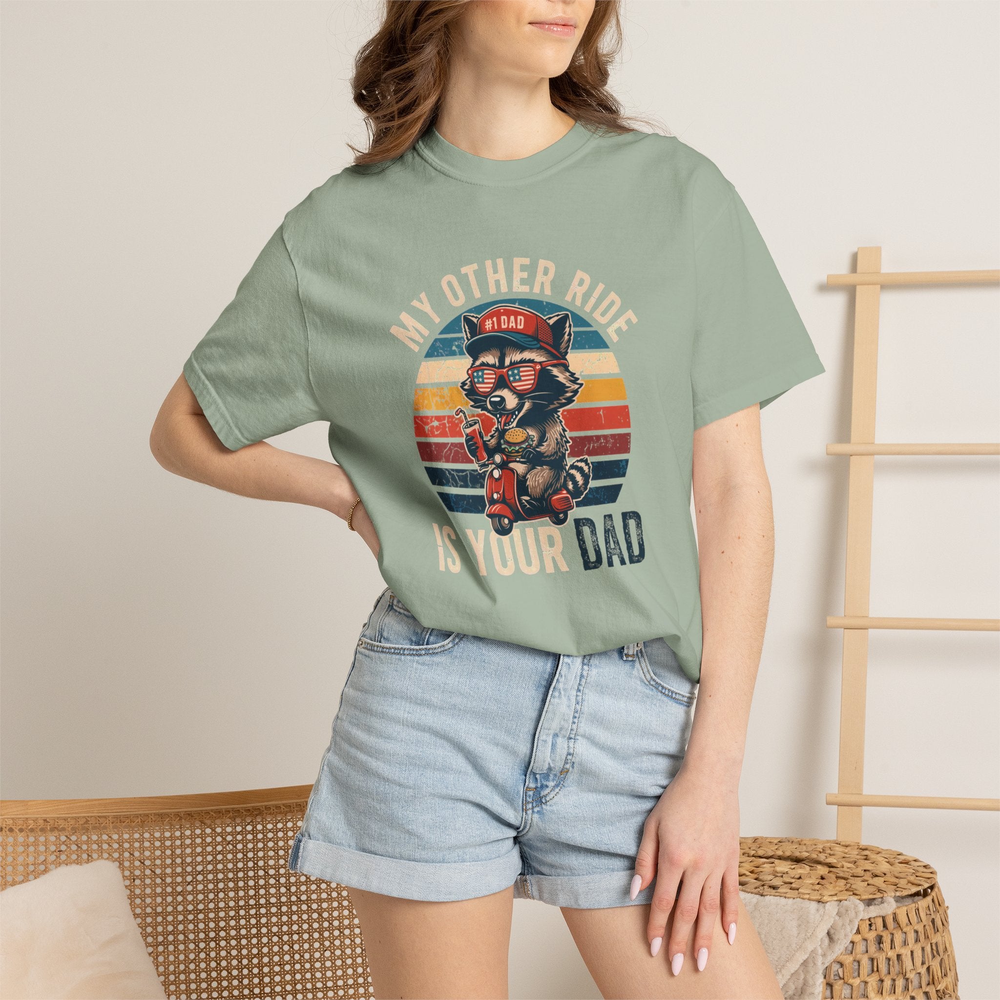 My Other Ride Is Your Dad T-Shirt — Cute Motorcycle Puppy Graphic Tee for Dad, Father's Day Gift